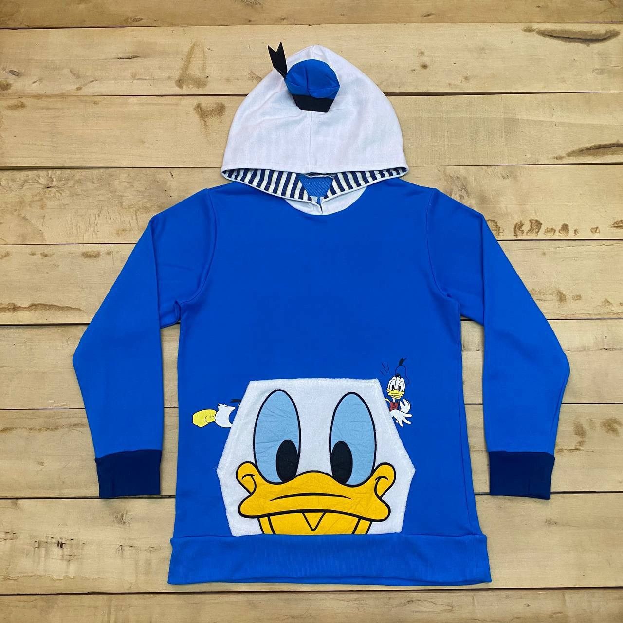 Disney A738. DONALD DUCK HOODIE Size L / US 10 / IT 46 - 1 Thumbnail