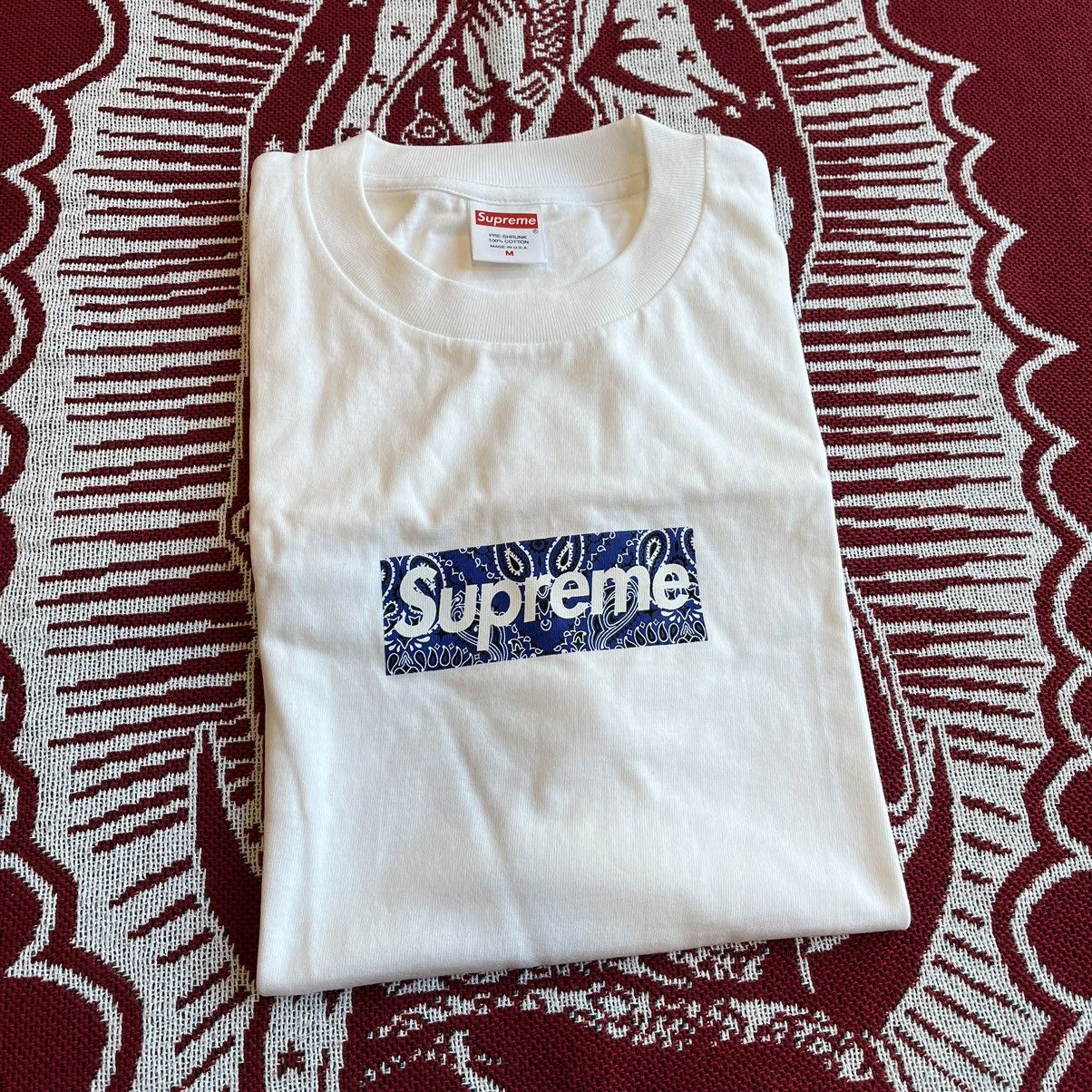 Supreme FW19 Supreme Bandana Box Logo Tee White Size M | Grailed