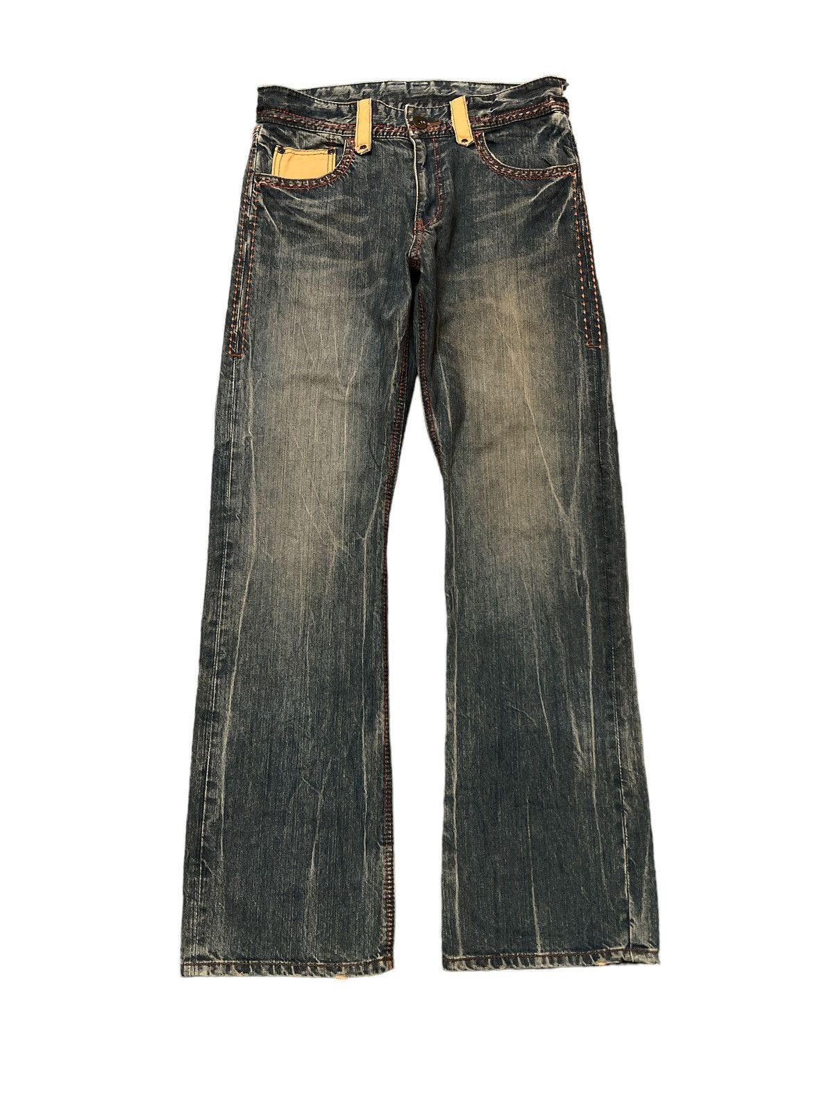 Japanese Brand × Vintage FLARED💥UNKNOWN DISTRESSED DENIM PANT Size US 31 - 1 Thumbnail