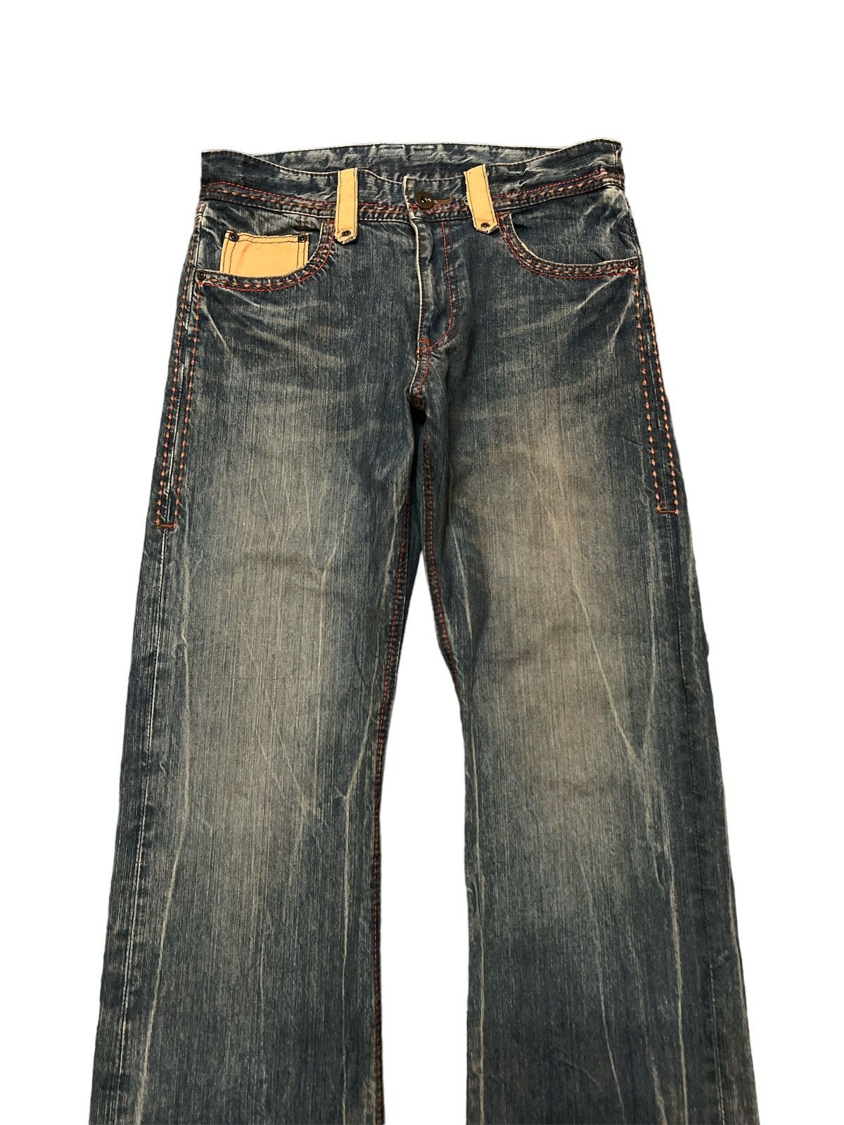 Japanese Brand × Vintage FLARED💥UNKNOWN DISTRESSED DENIM PANT Size US 31 - 3 Thumbnail