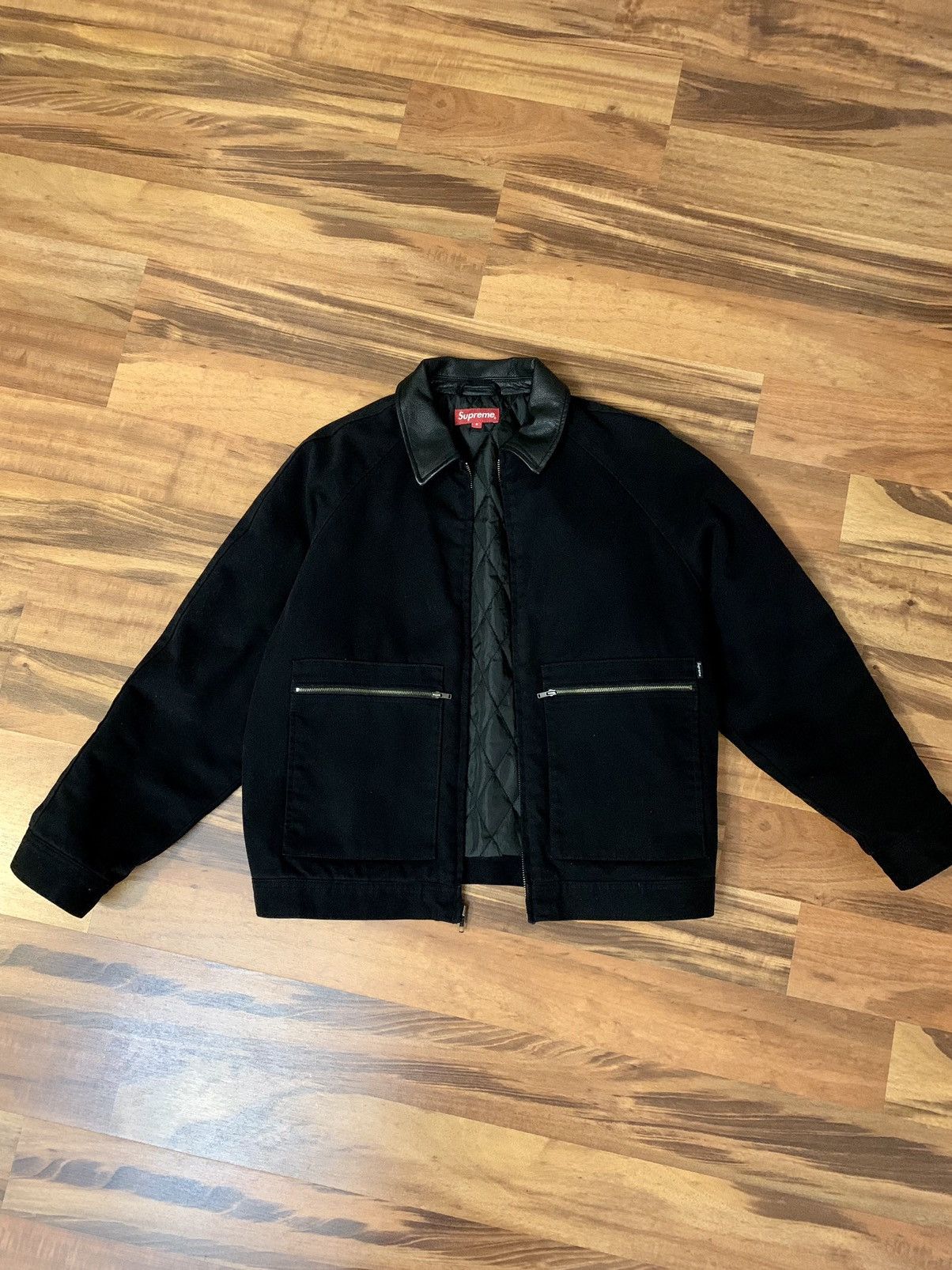 Supreme Supreme Leather Collar Work Jacket | Grailed