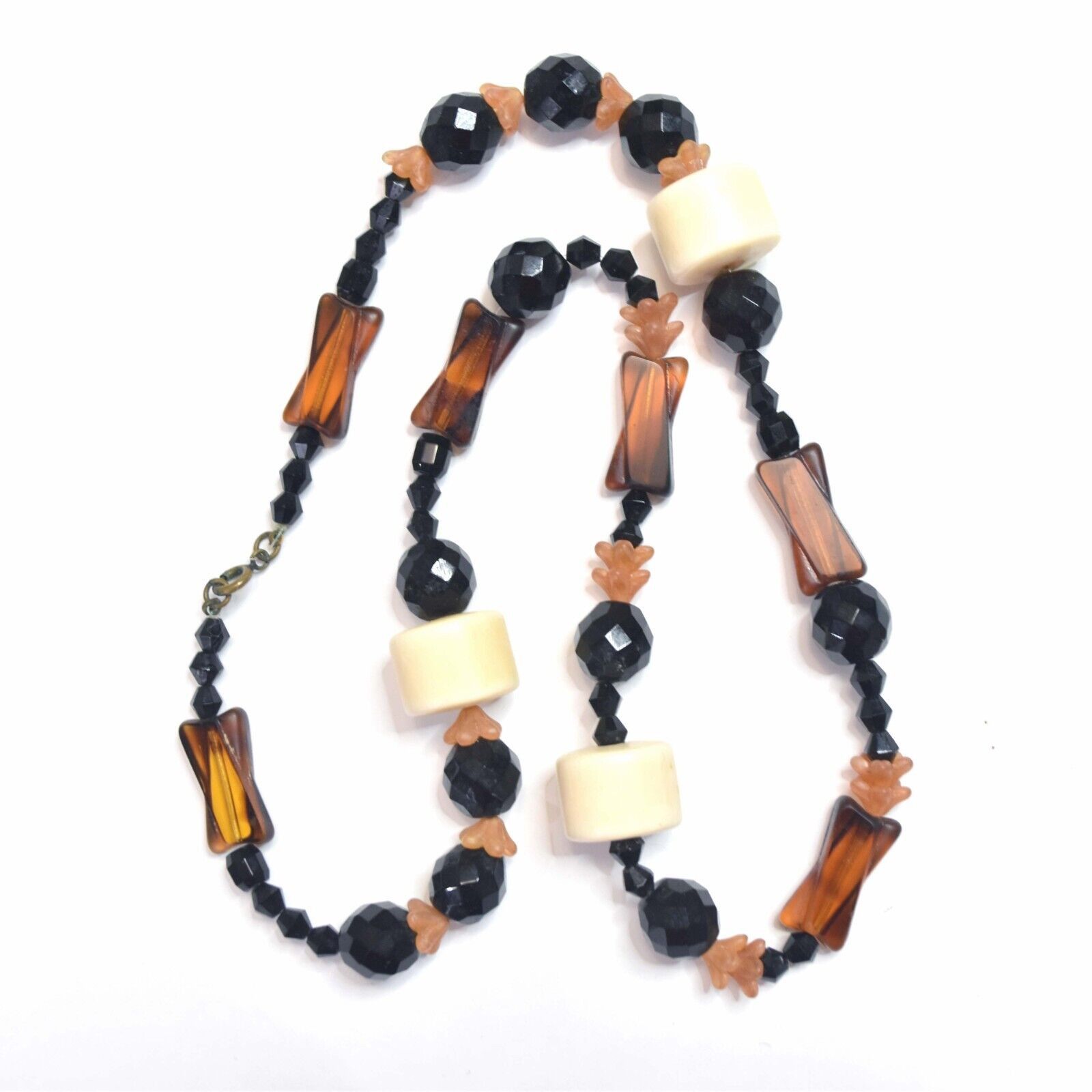 70s Silver-toned necklace with colored stones|  Vintage Bohemian gothic-inspired necklace