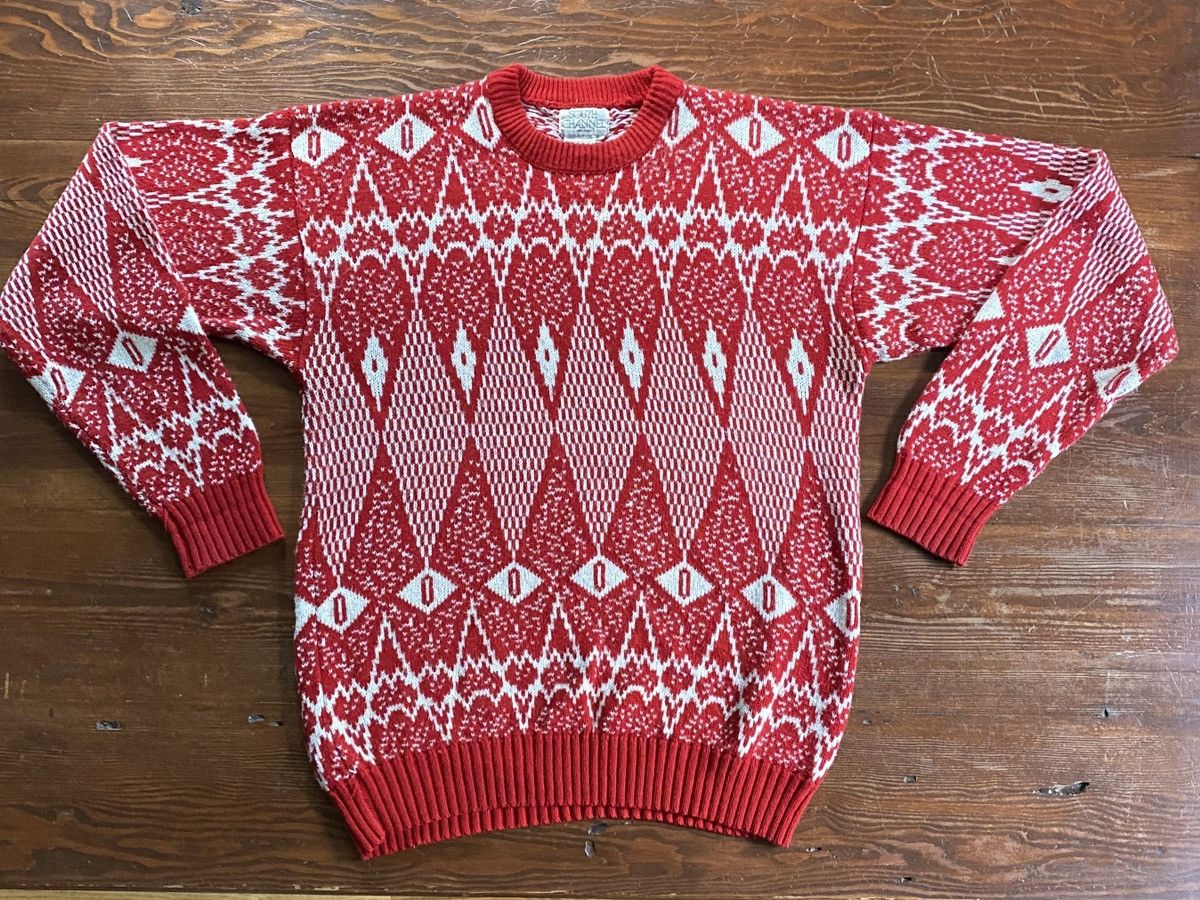 Vintage Vintage 80’s South Channel Geometric Design Knit Sweater Size US L / EU 52-54 / 3 - 2 Thumbnail