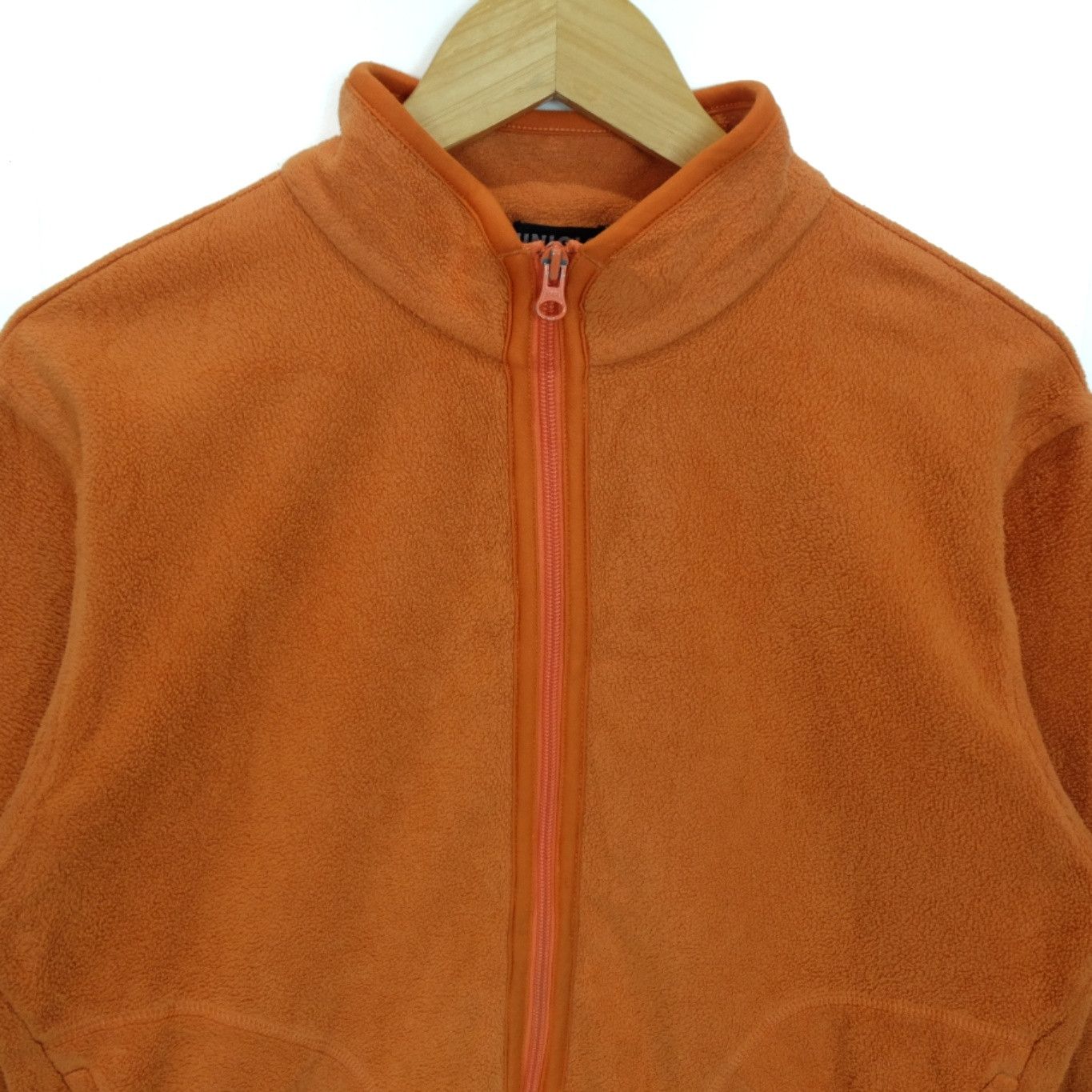 Japanese Brand × Uniqlo × Vintage Vintage 90's UNIQLO Orange Fleece Jacket Size S / US 4 / IT 40 - 3 Thumbnail