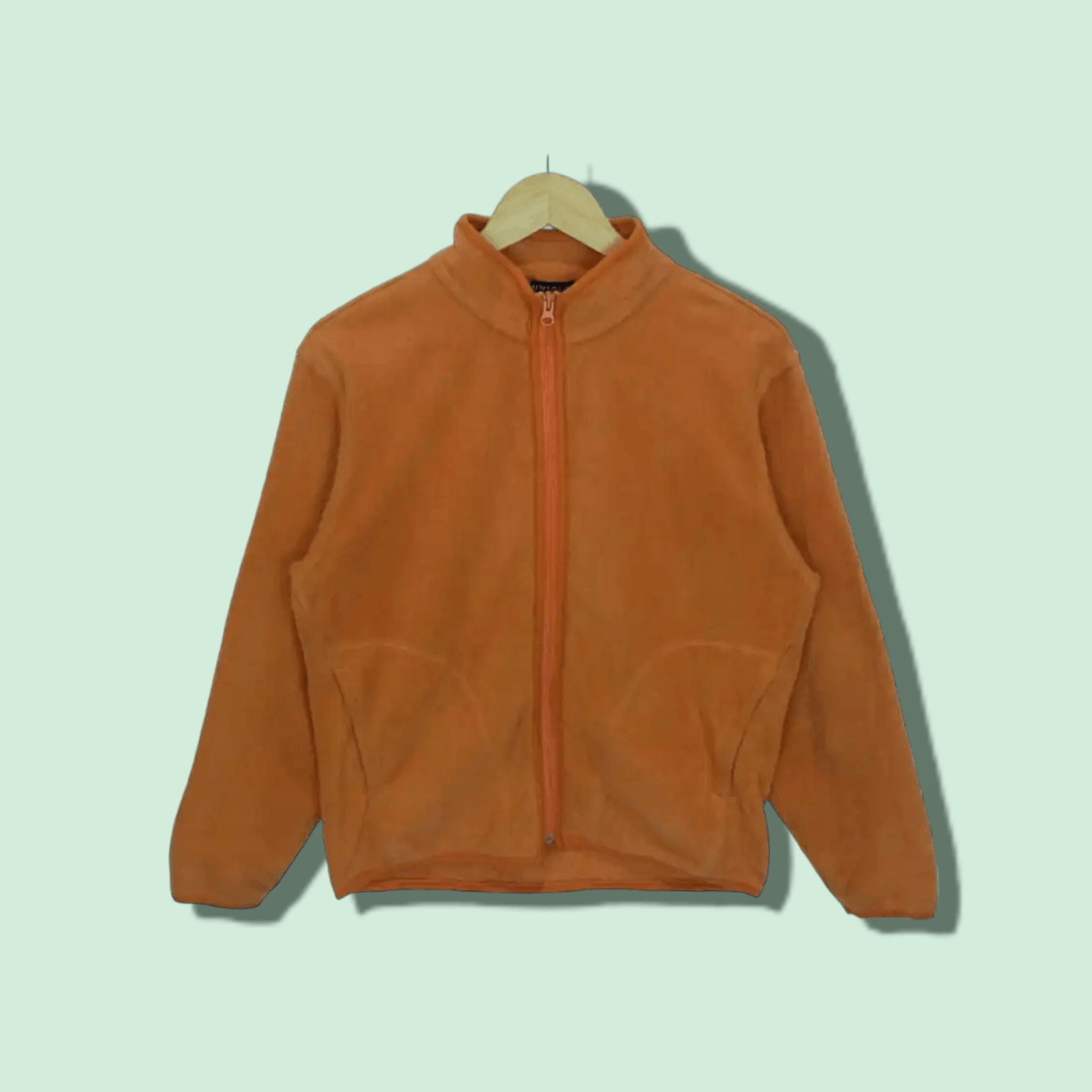 Japanese Brand × Uniqlo × Vintage Vintage 90's UNIQLO Orange Fleece Jacket Size S / US 4 / IT 40 - 1 Thumbnail