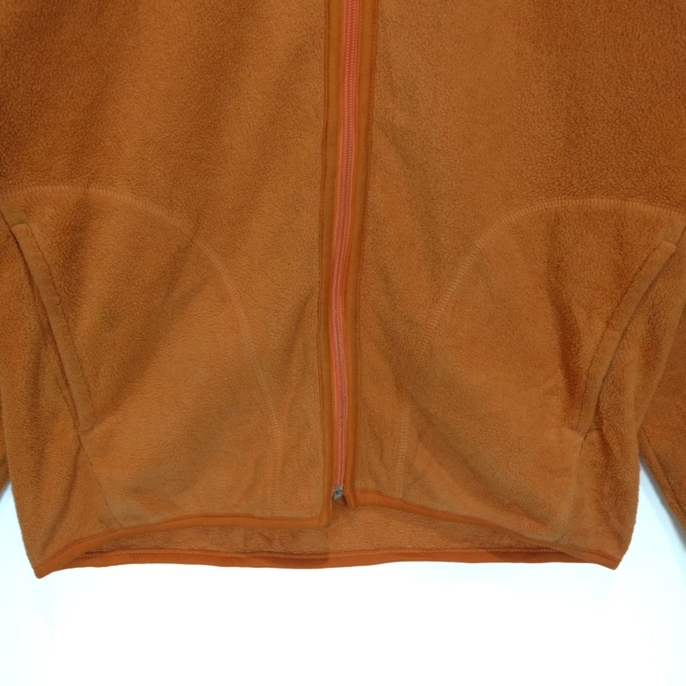 Japanese Brand × Uniqlo × Vintage Vintage 90's UNIQLO Orange Fleece Jacket Size S / US 4 / IT 40 - 4 Thumbnail