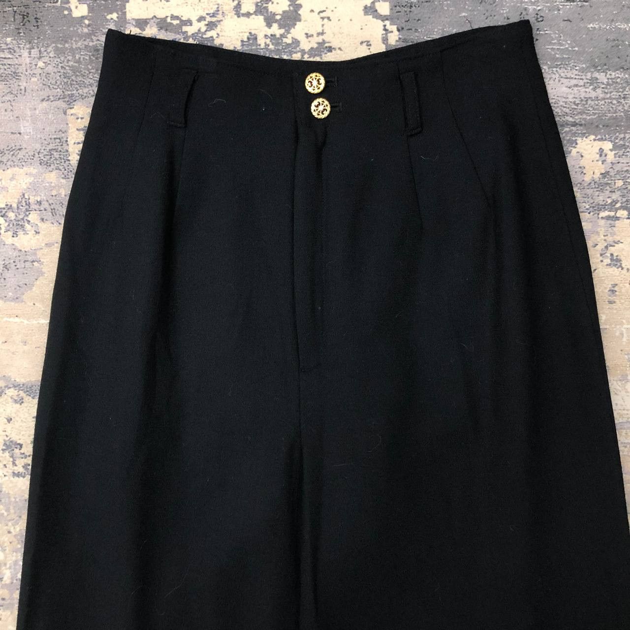 Vintage P569 VTG 100% WOOL HIGH WAIST FLARED BAGGY PANTS Size 26" / US 2 / IT 38 - 3 Thumbnail