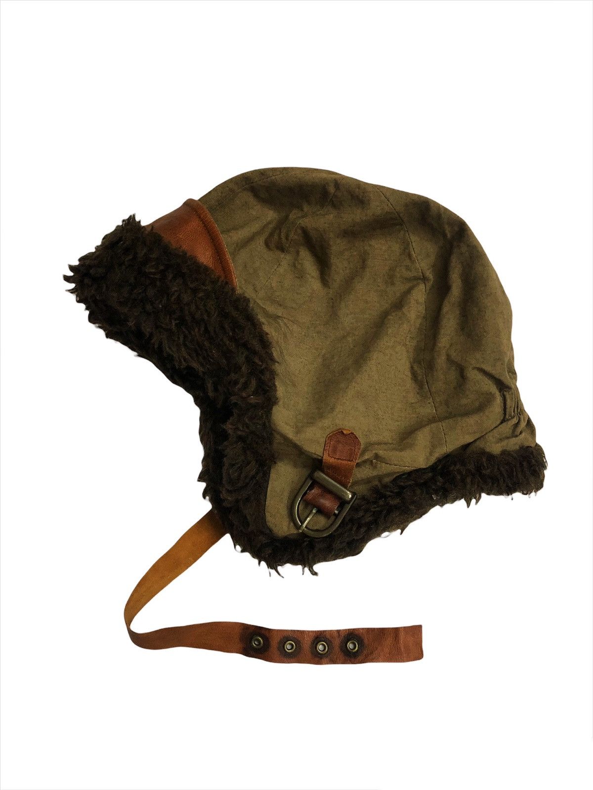 Buzz Rickson's GRAIL🔥90s Ca4la 🇯🇵 Fur Lined Hybrid Leather Winter Hat Size ONE SIZE - 1 Thumbnail