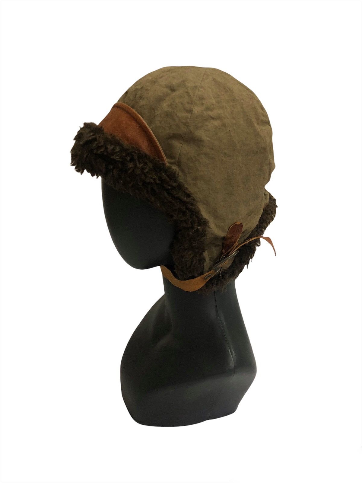 Buzz Rickson's GRAIL🔥90s Ca4la 🇯🇵 Fur Lined Hybrid Leather Winter Hat Size ONE SIZE - 3 Thumbnail
