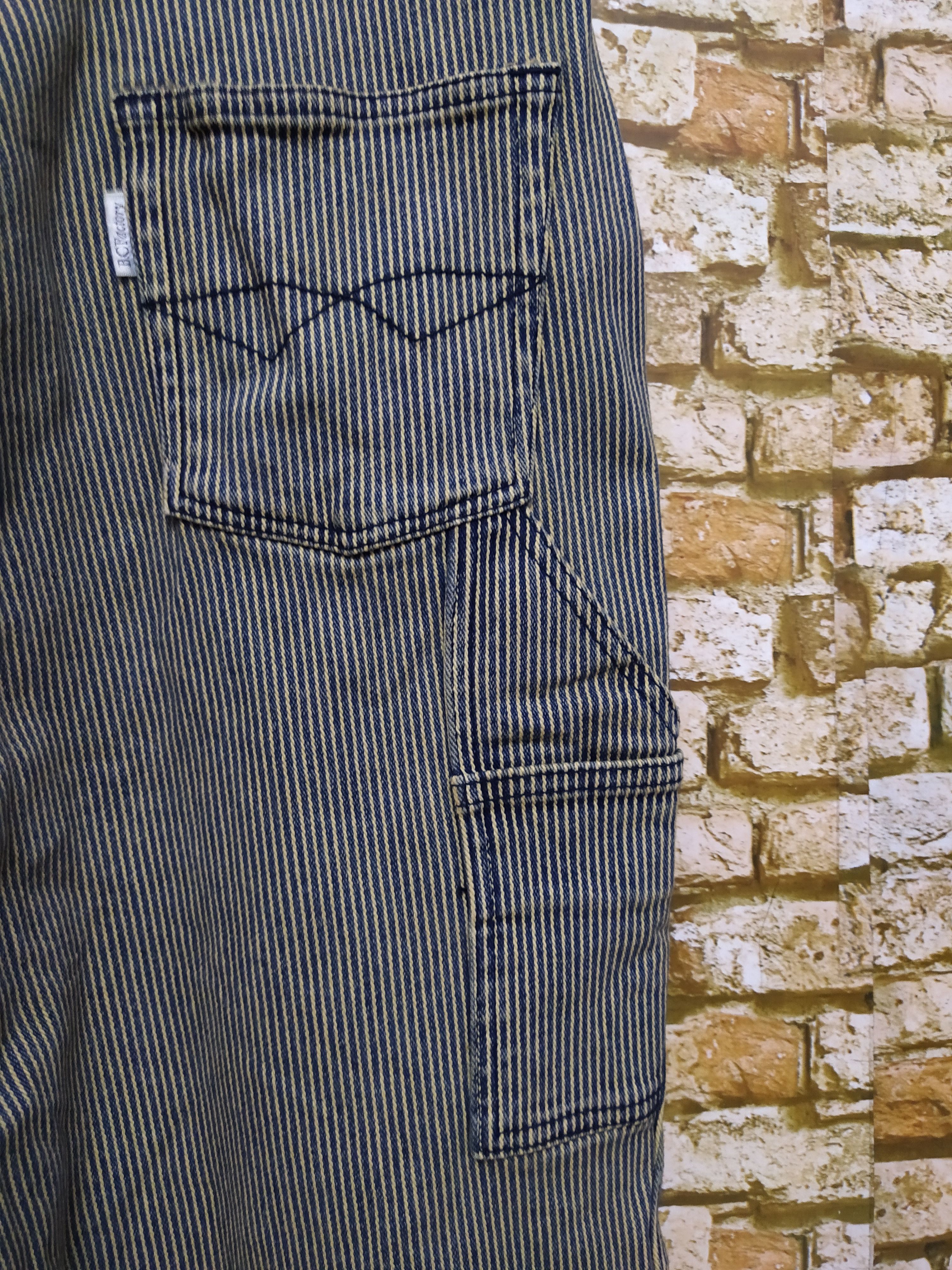 Japanese Brand B.C FACTORY JAPAN HICKORY STRIPE CARPENTER (B640) Size US 34 / EU 50 - 3 Thumbnail