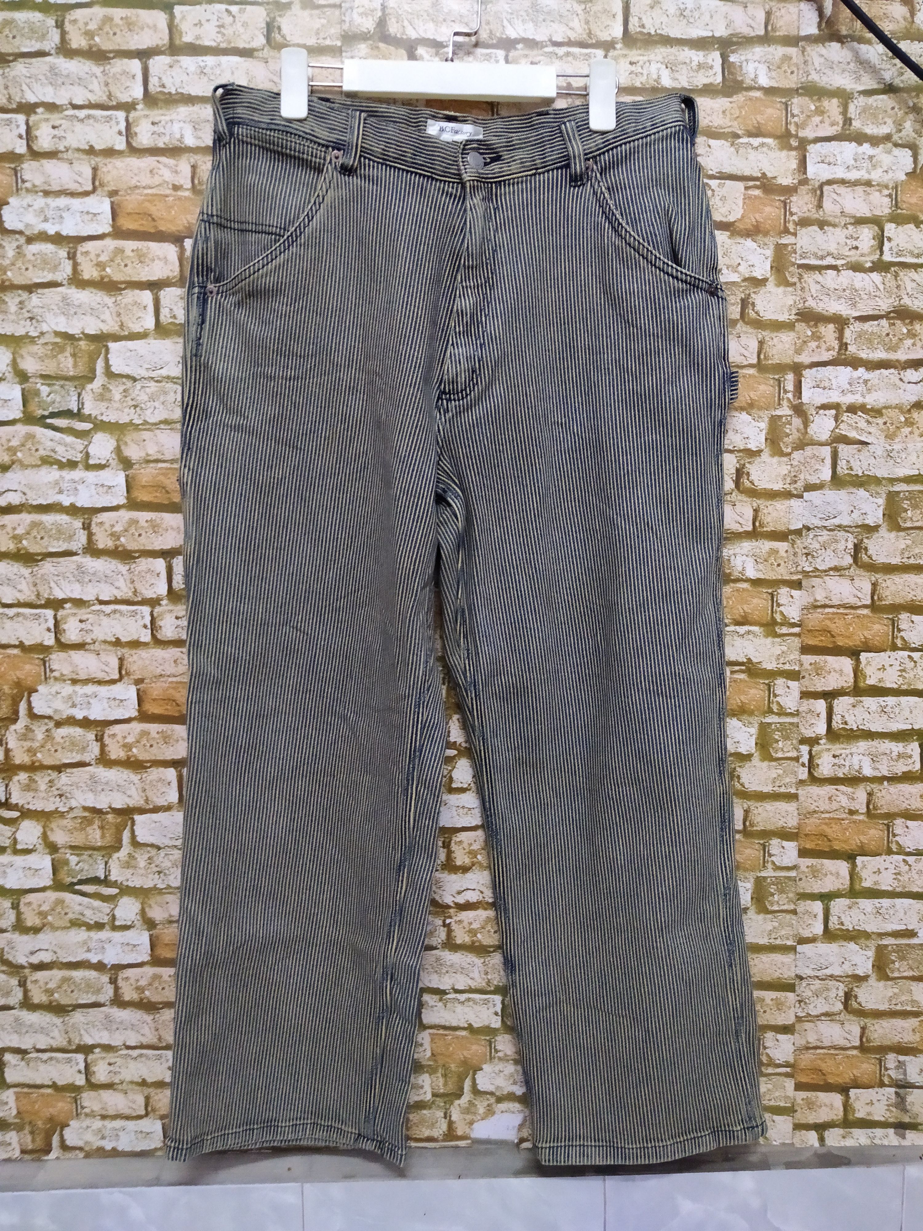 Japanese Brand B.C FACTORY JAPAN HICKORY STRIPE CARPENTER (B640) Size US 34 / EU 50 - 5 Thumbnail