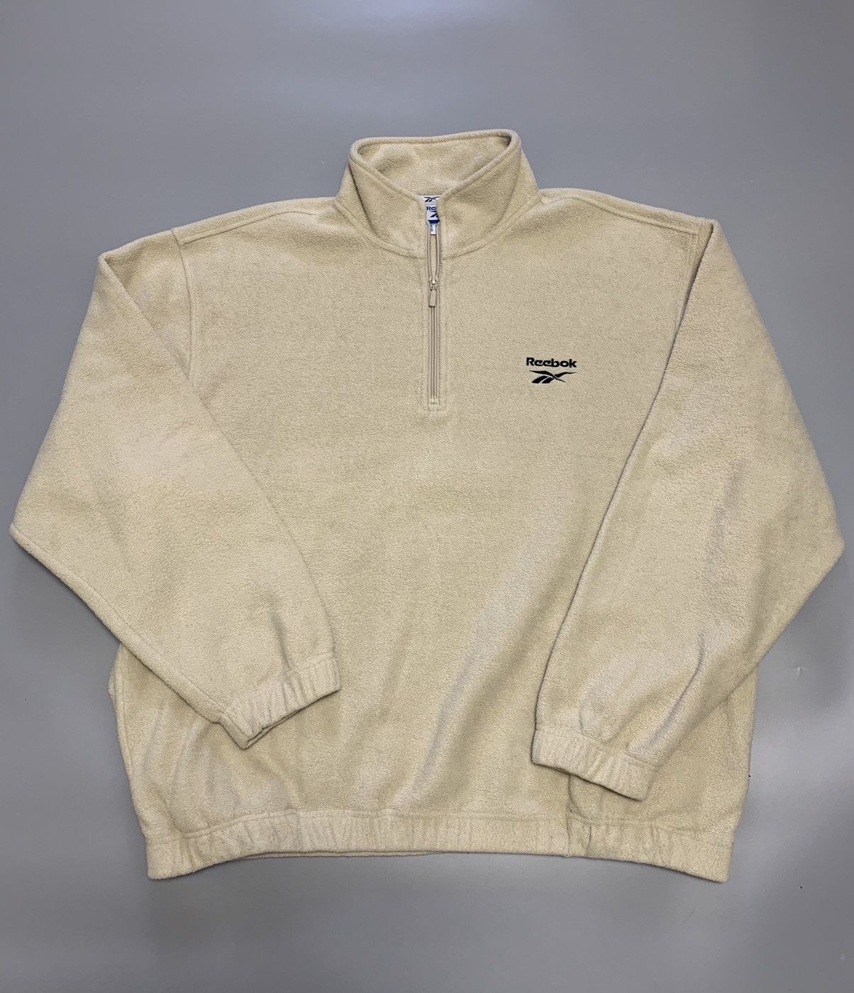 Reebok × Vintage Vintage Reebok Cream Fleece jacket Size US L / EU 52-54 / 3 - 1 Thumbnail