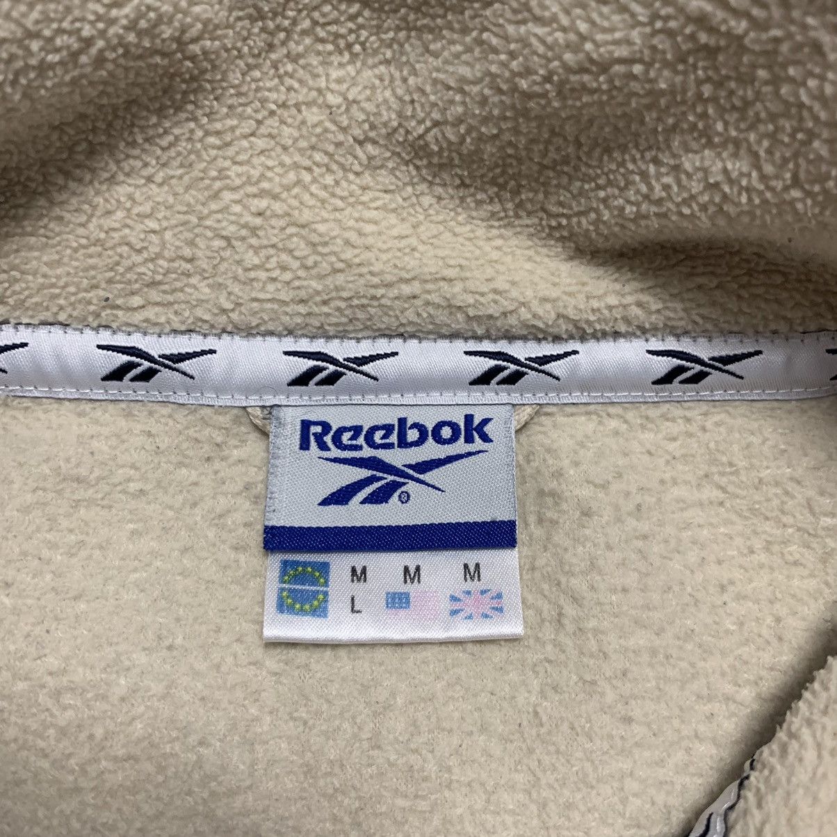 Reebok × Vintage Vintage Reebok Cream Fleece jacket Size US L / EU 52-54 / 3 - 7 Thumbnail