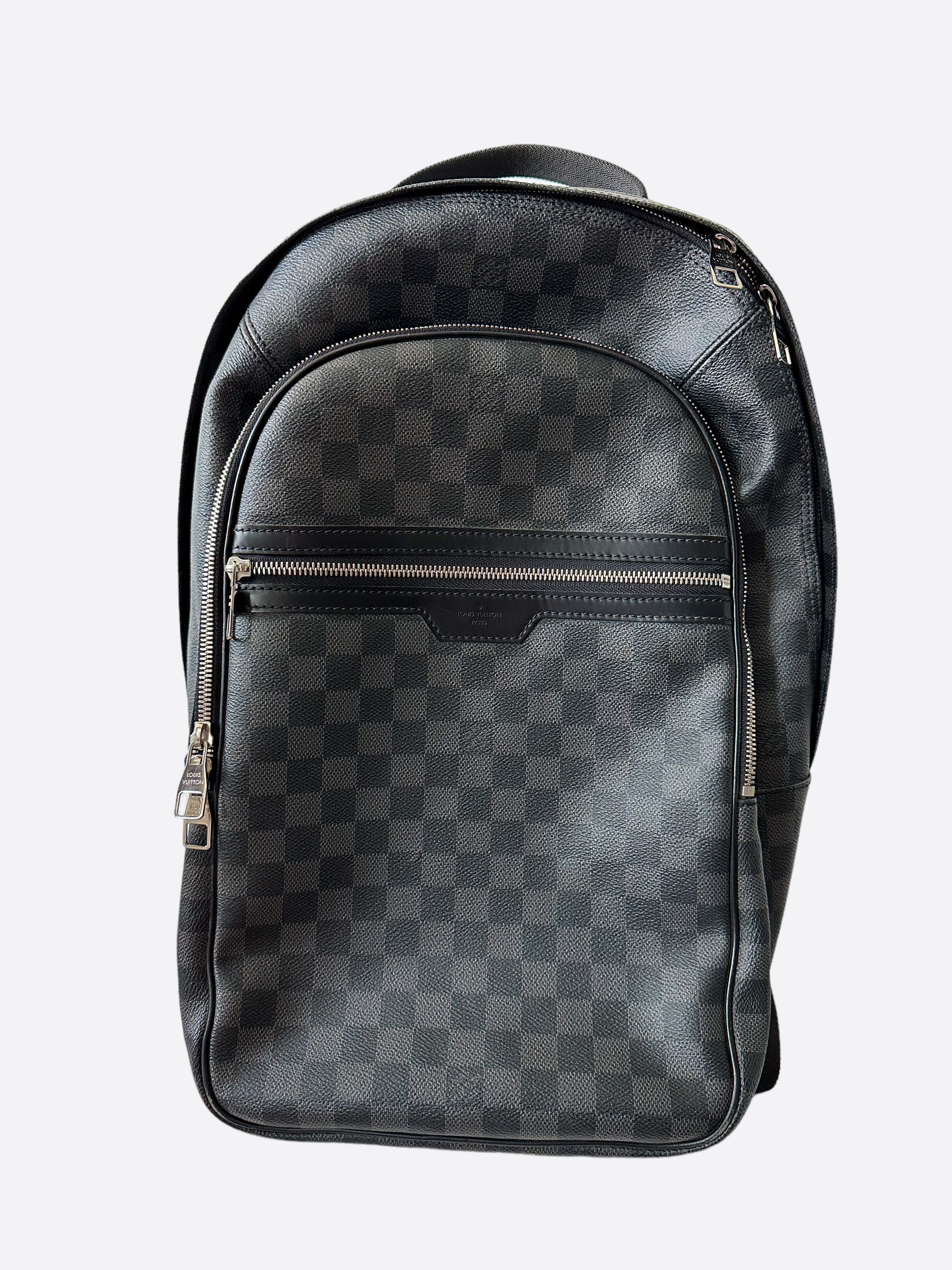 Pre-owned Louis Vuitton Damier Graphite Michael Backpack In Black