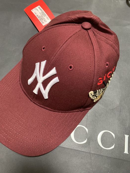 Gucci NY Yankees Embroidered Butterfly Baseball Cap Black