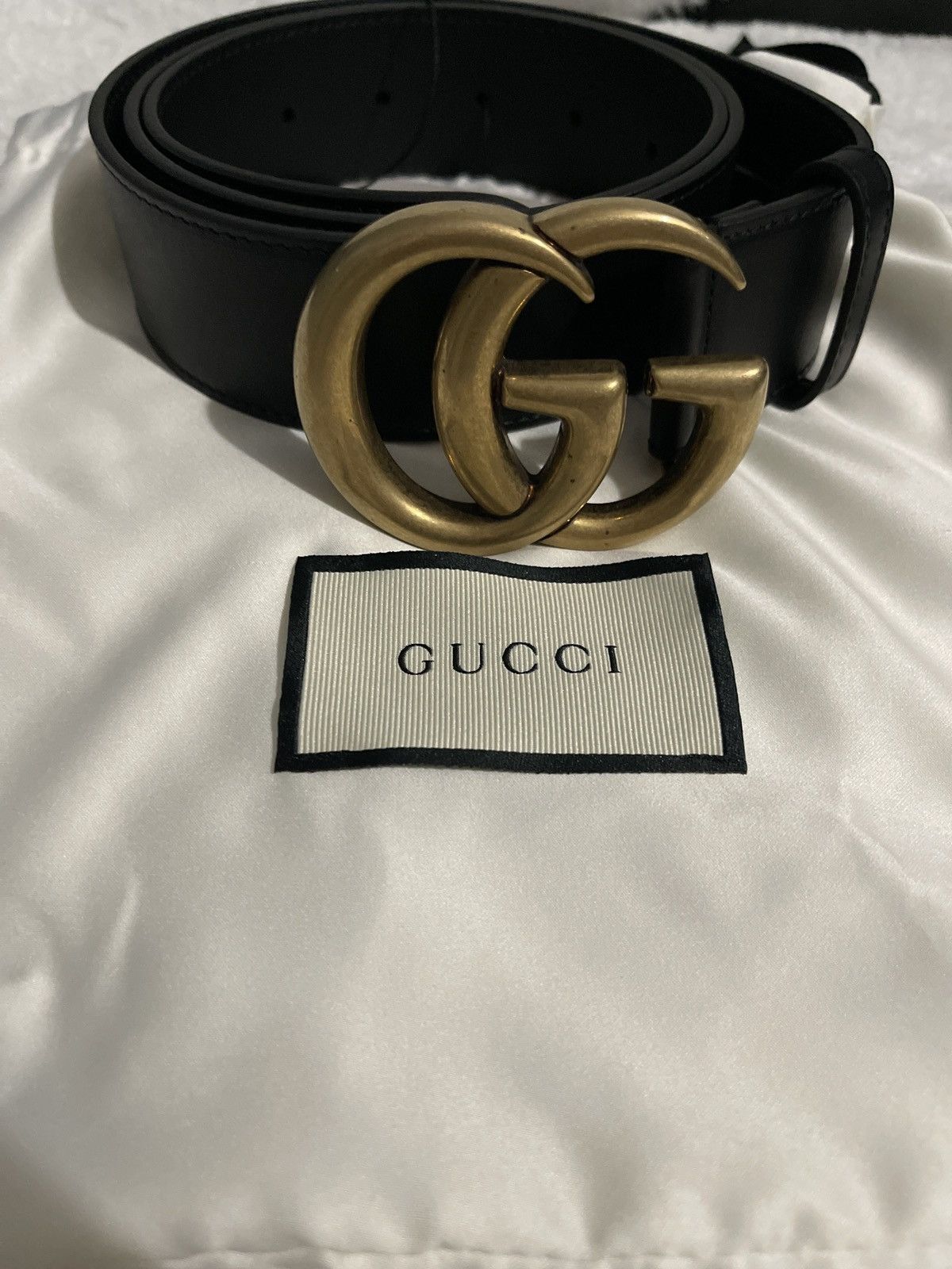 Gucci GG Gold Marmont Leather Belt Size ONE SIZE - 2 Thumbnail