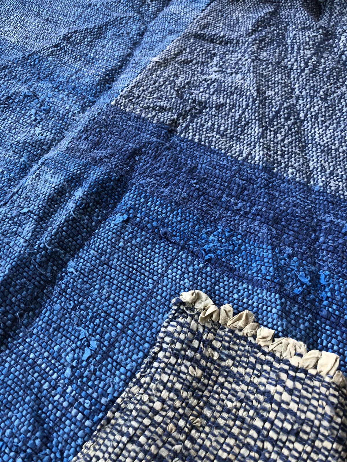 Indigo RARE🔥80s 🇯🇵 Indigo Woven Patchwork Katmandu Shirt Size US L / EU 52-54 / 3 - 5 Thumbnail