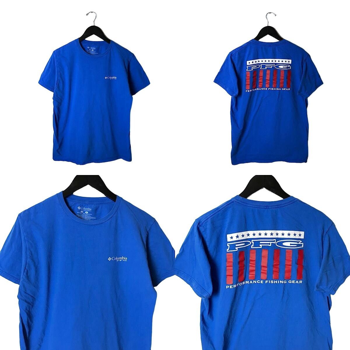 T-shirt Columbia PFG Homme, Bleu, Manches Courtes, Performance Fishing Gear, 2XL