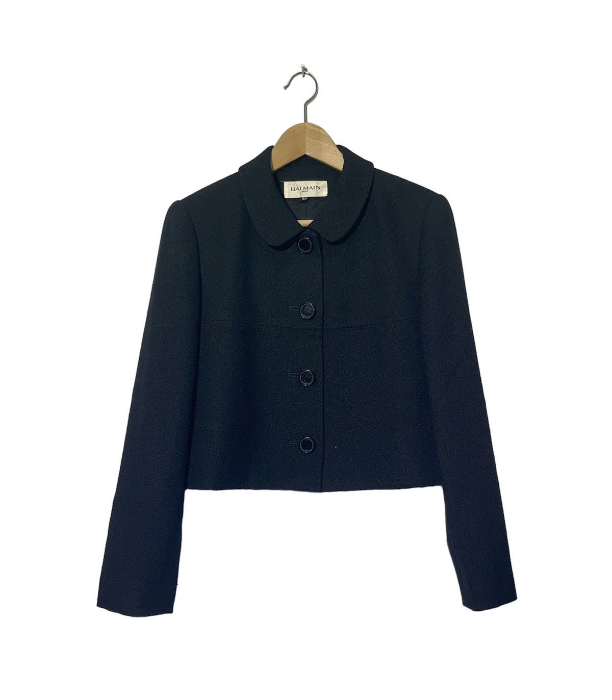 BALMAIN PARIS CROPPED BLACK JACKET