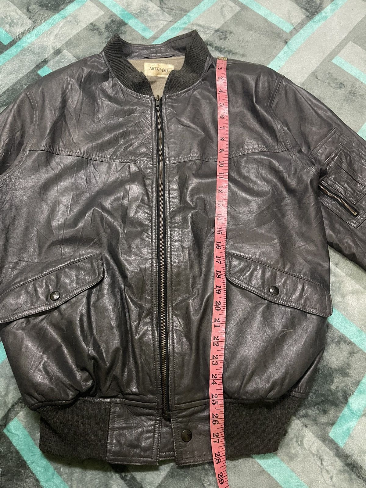 Vintage VINTAGE ARTIGIANO LEATHER BOMBER JACKETJ Size US L / EU 52-54 / 3 - 16 Thumbnail