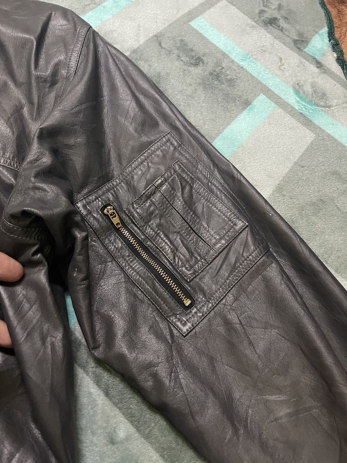 Vintage VINTAGE ARTIGIANO LEATHER BOMBER JACKETJ Size US L / EU 52-54 / 3 - 9 Thumbnail