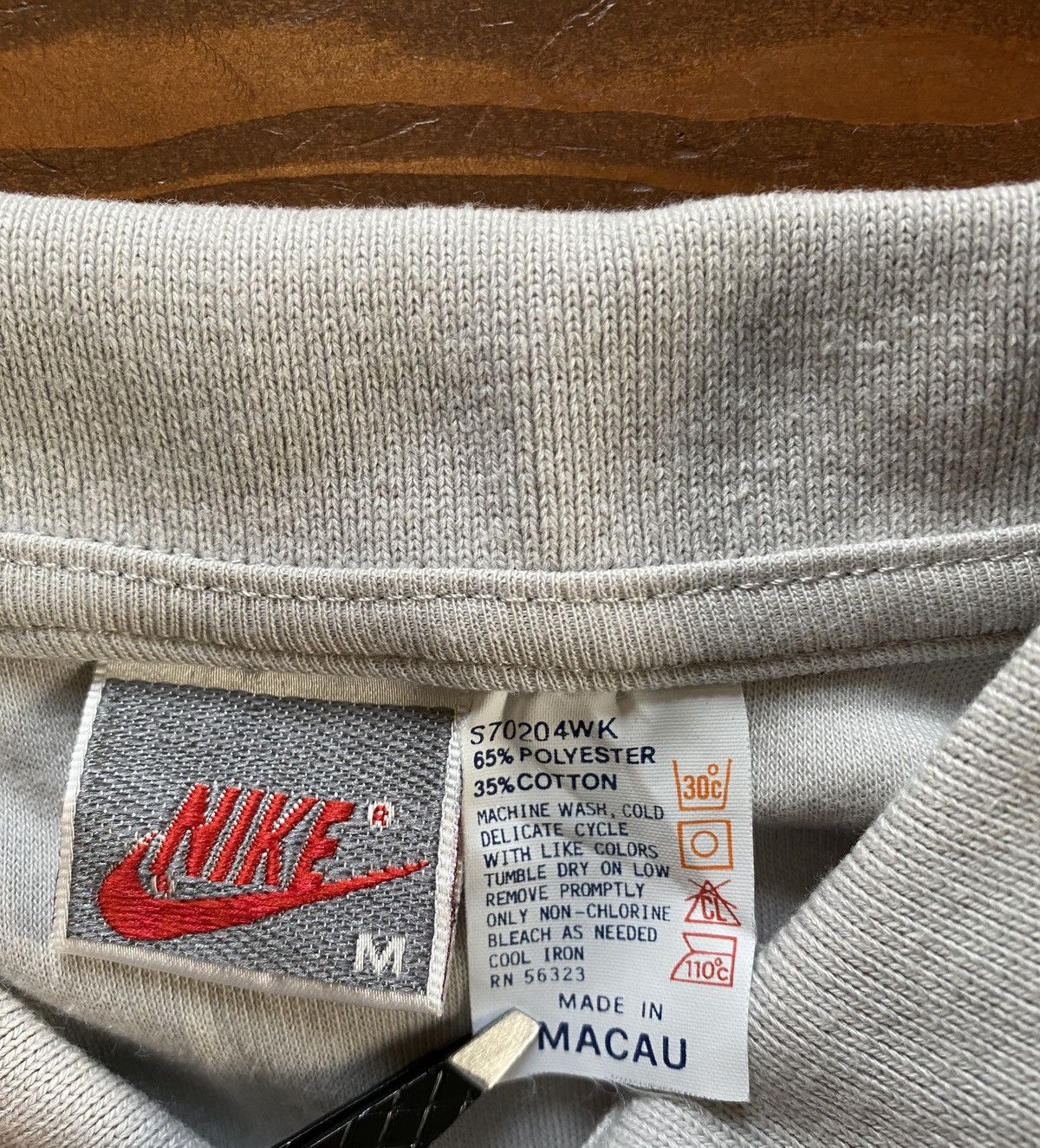 Nike Vintage Early 90’s Nike Mini Swoosh Gray Single Stitch Polo Size US M / EU 48-50 / 2 - 7 Thumbnail
