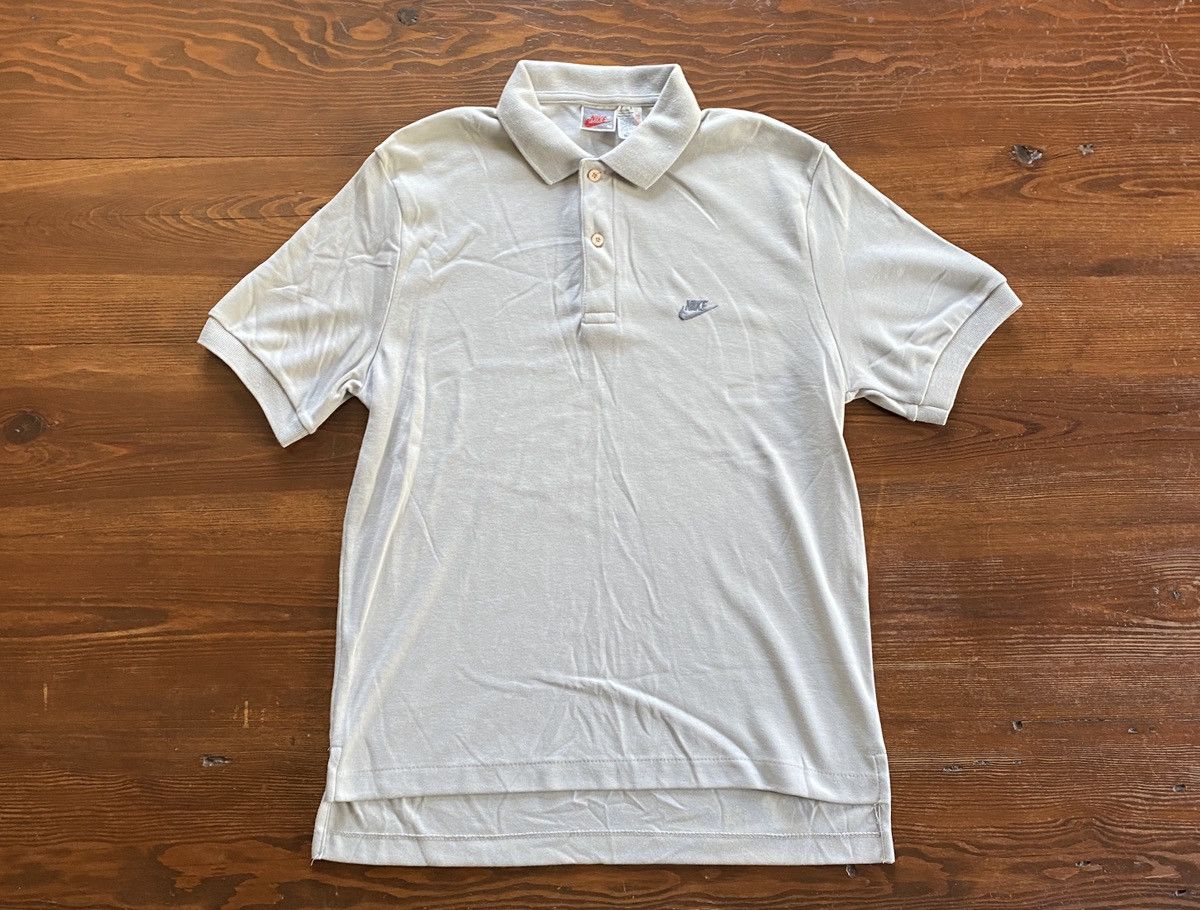 Nike Vintage Early 90’s Nike Mini Swoosh Gray Single Stitch Polo Size US M / EU 48-50 / 2 - 2 Thumbnail
