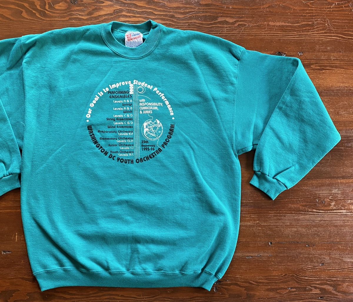 Hanes Vintage 90’s Orchestra Washington DC Crewneck Sweatshirt Size US XL / EU 56 / 4 - 1 Thumbnail