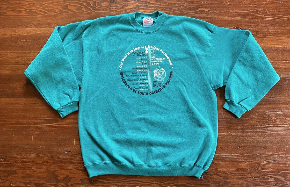 Hanes Vintage 90’s Orchestra Washington DC Crewneck Sweatshirt Size US XL / EU 56 / 4 - 2 Thumbnail