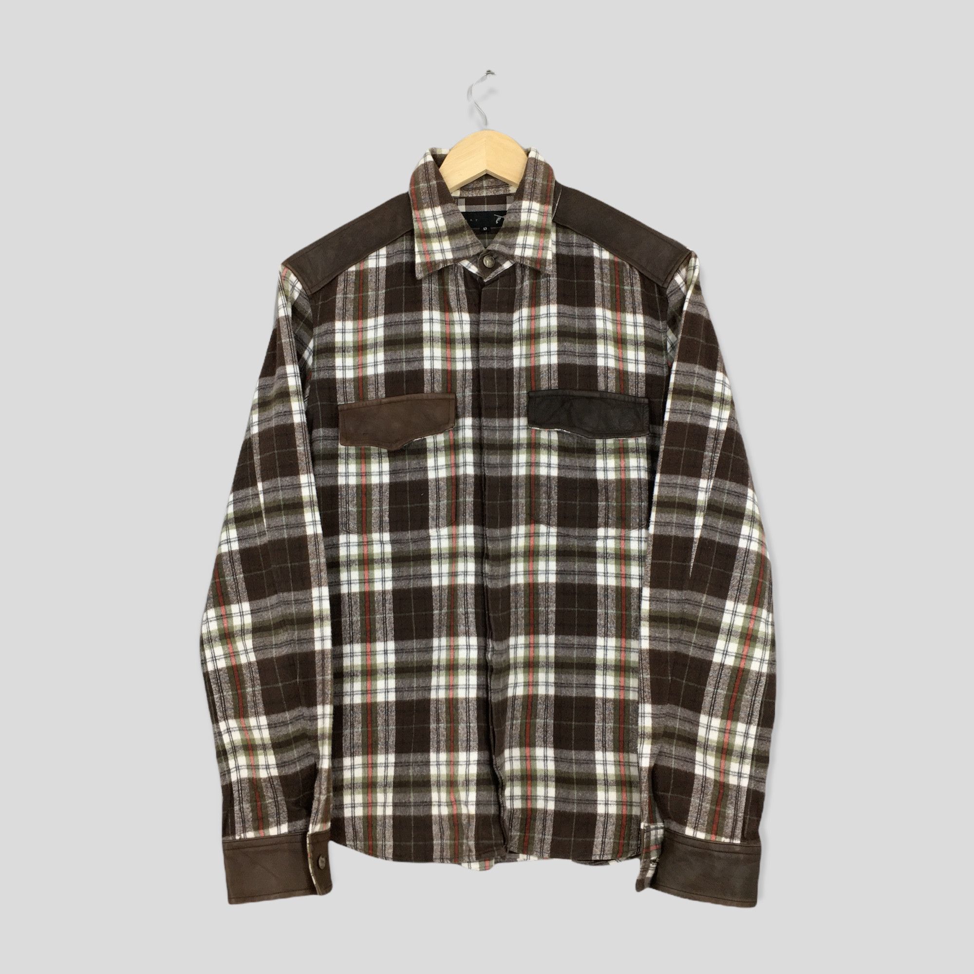 image of Roarguns Japan Mastermind Checkered Flannel Shirt Size 2, Men's