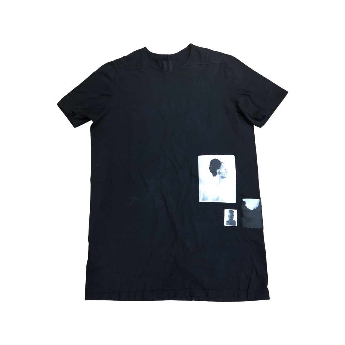 image of Rick Owens Patchwork Tee Shirt in Black, Men's (Size 2XL)