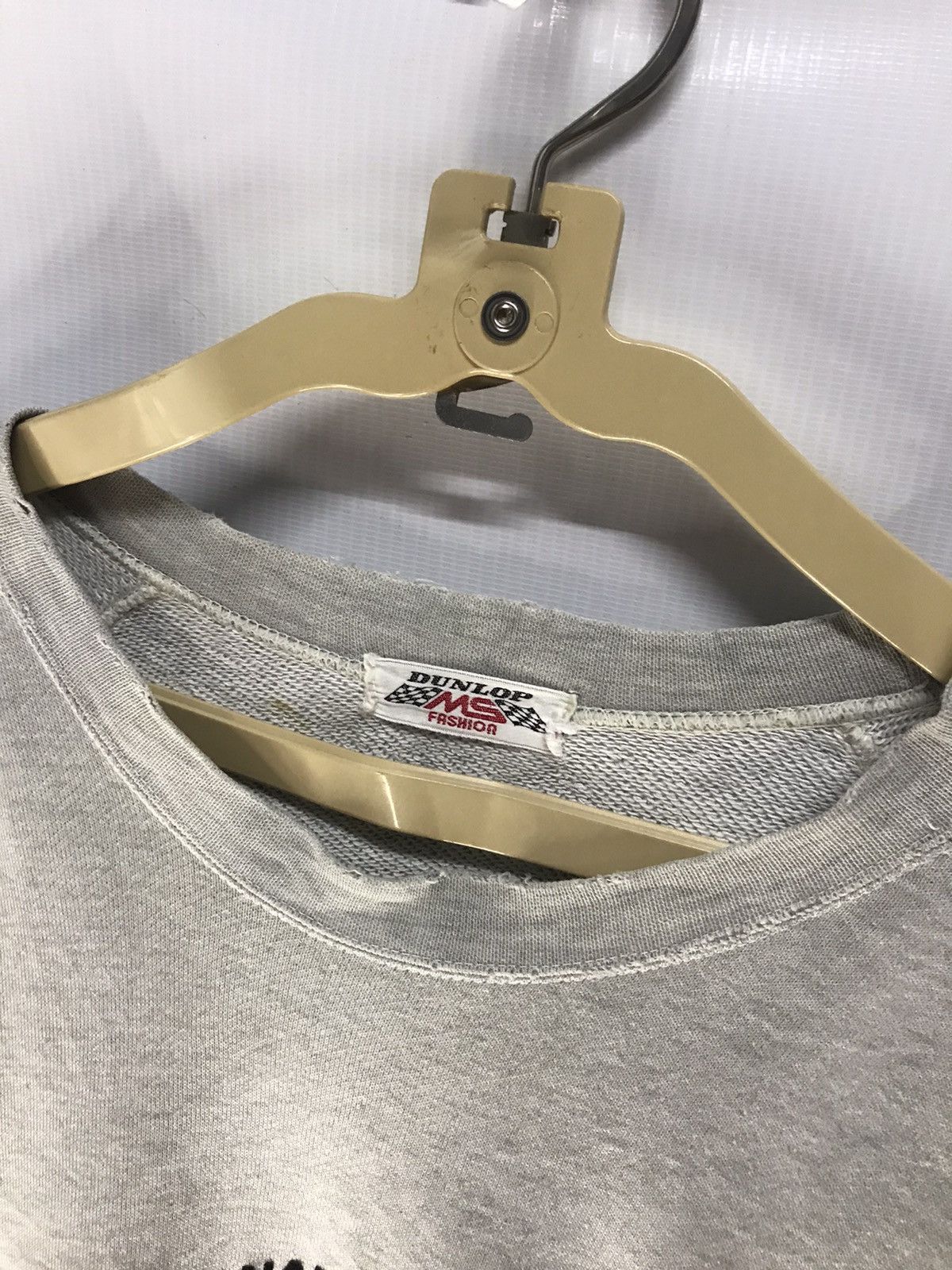 Dunlop × Japanese Brand × Vintage Dunlop ms fashion spellout distressed crewneck sweatshirt Size US L / EU 52-54 / 3 - 4 Thumbnail