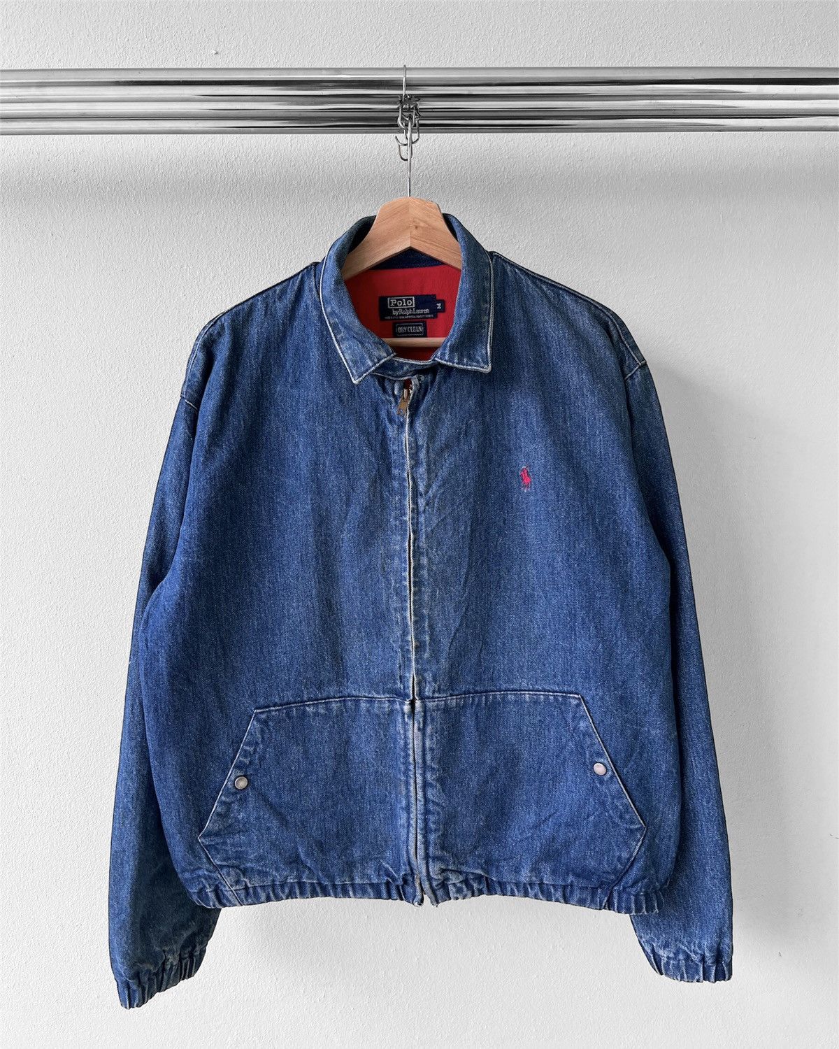 Ralph Lauren POLO RALPH LAUREN denim jacket G-jacket men's size L cotton Blue type light blue Vintage Second Hand main image 1