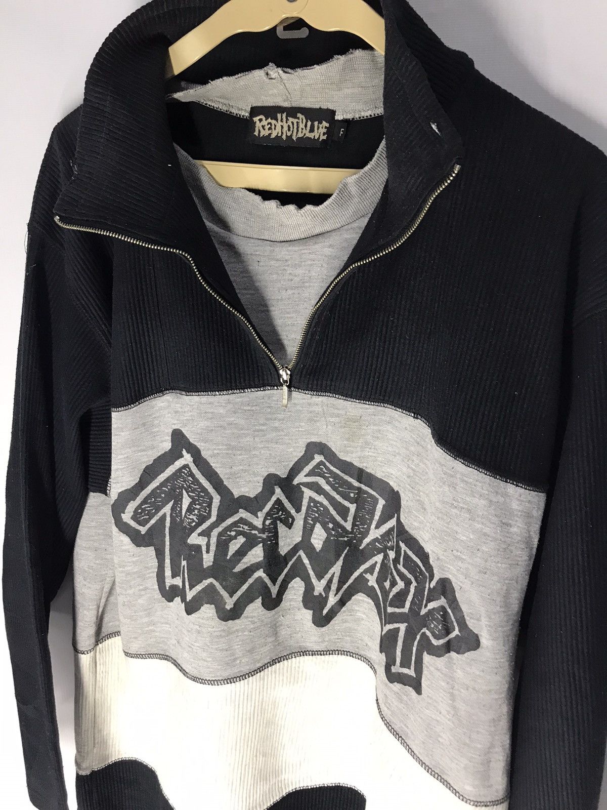 Japanese Brand Red hot blue sweatshirt half zipper double collar Size US L / EU 52-54 / 3 - 3 Thumbnail