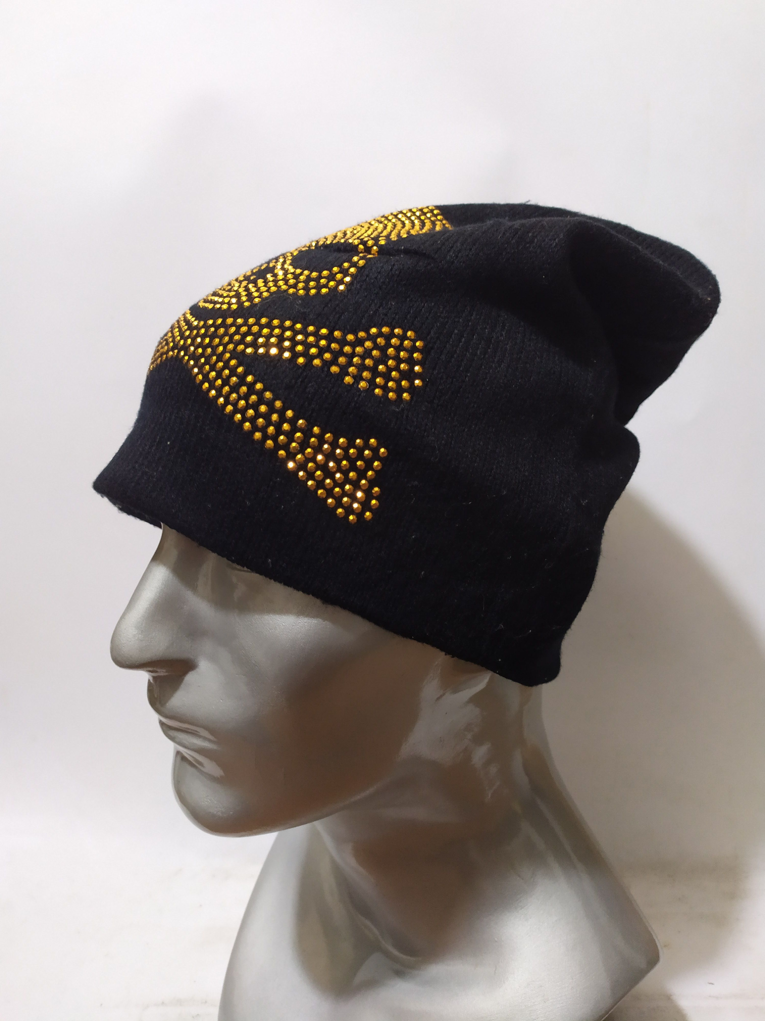 Japanese Brand 🔥Chrome Body Skull Skeleton Sparkling Punk Bondage Beanie Size ONE SIZE - 4 Thumbnail