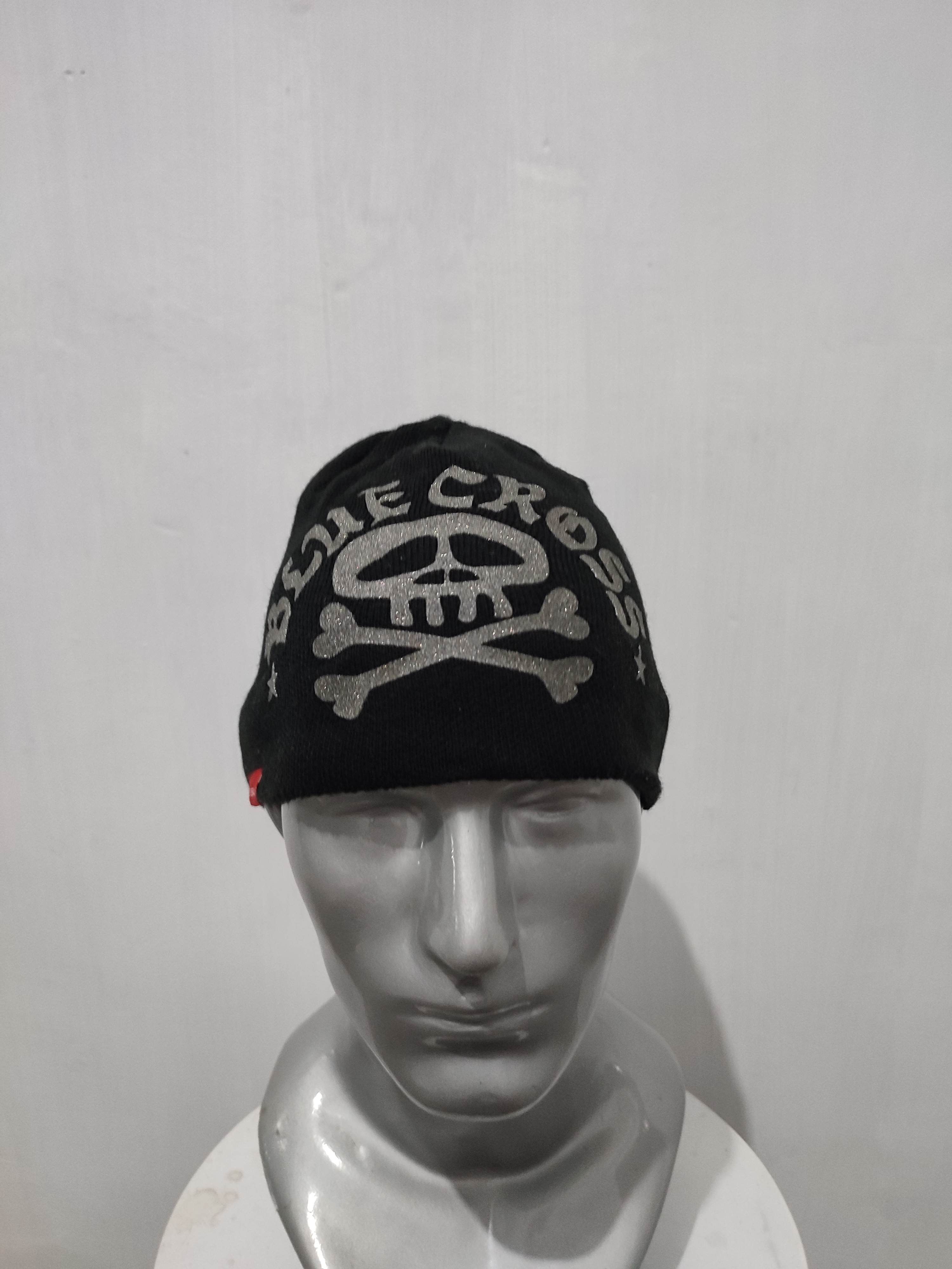 🔥Blue Cross Glitter Skull Punk Bondage Beanie hats