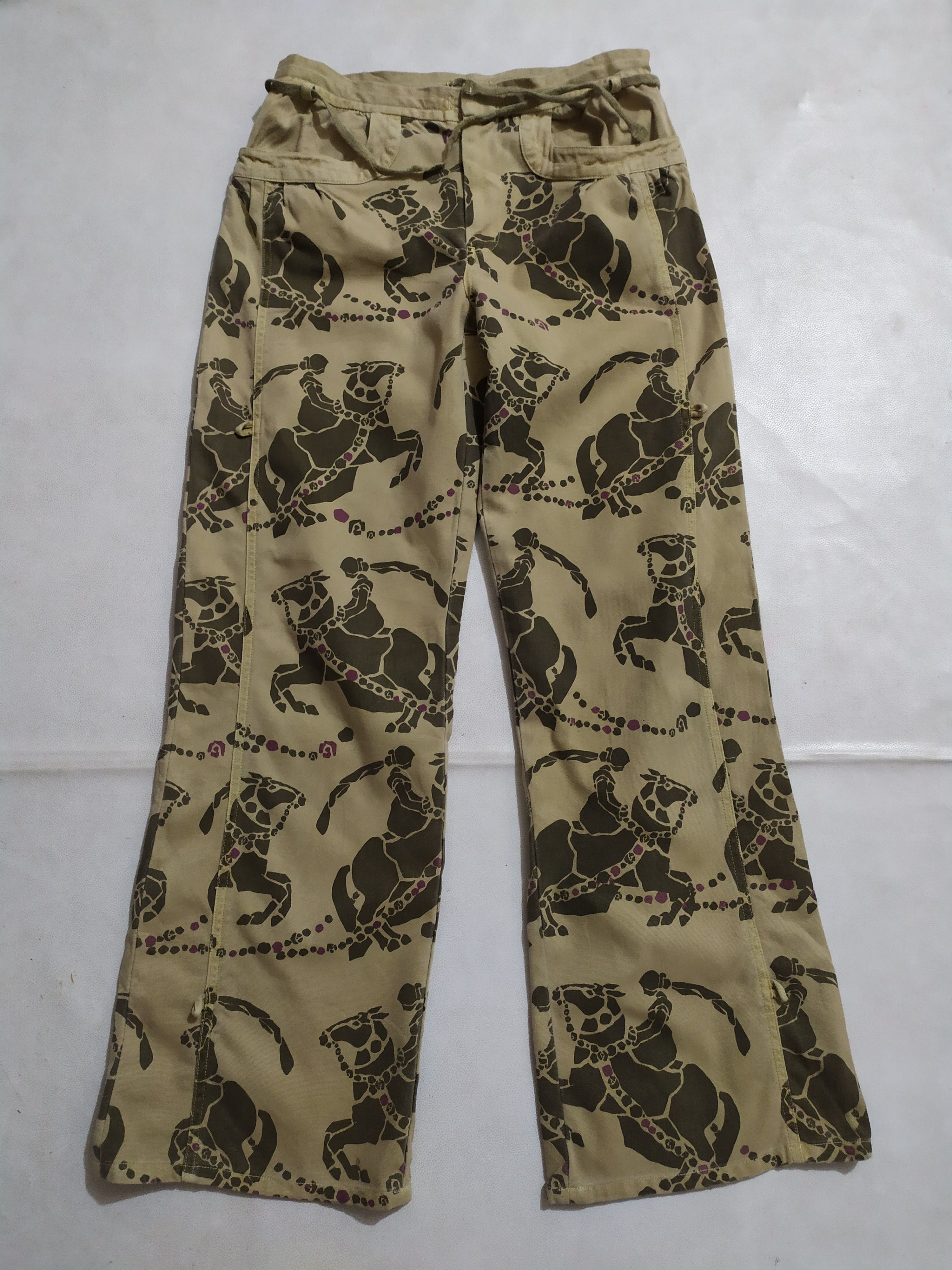 Japanese Brand 🔥Scolar Japan Fullprint Art Knight Horses Nice Design Pants Size US 29 - 3 Thumbnail