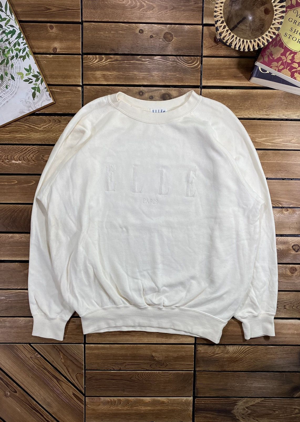 Designer × Vintage Vintage 90s Paris Elle designer Big Logo Sweatshirt Size L Size US L / EU 52-54 / 3 - 2 Thumbnail