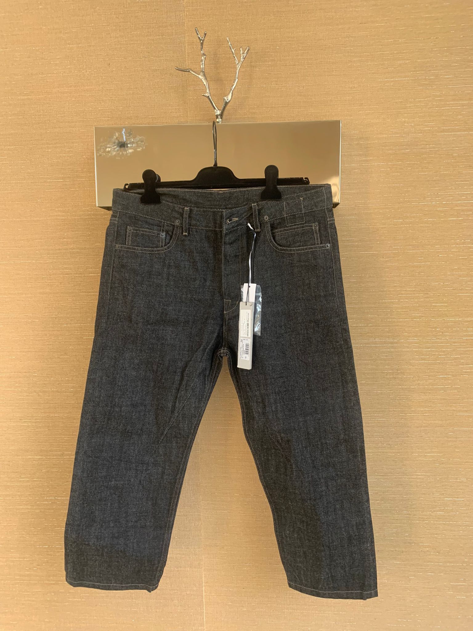 Rick Owens Drkshdw SS17 Torrance Cropped Denim in Unwashed Black Size US 34 / EU 50 - 10 Thumbnail