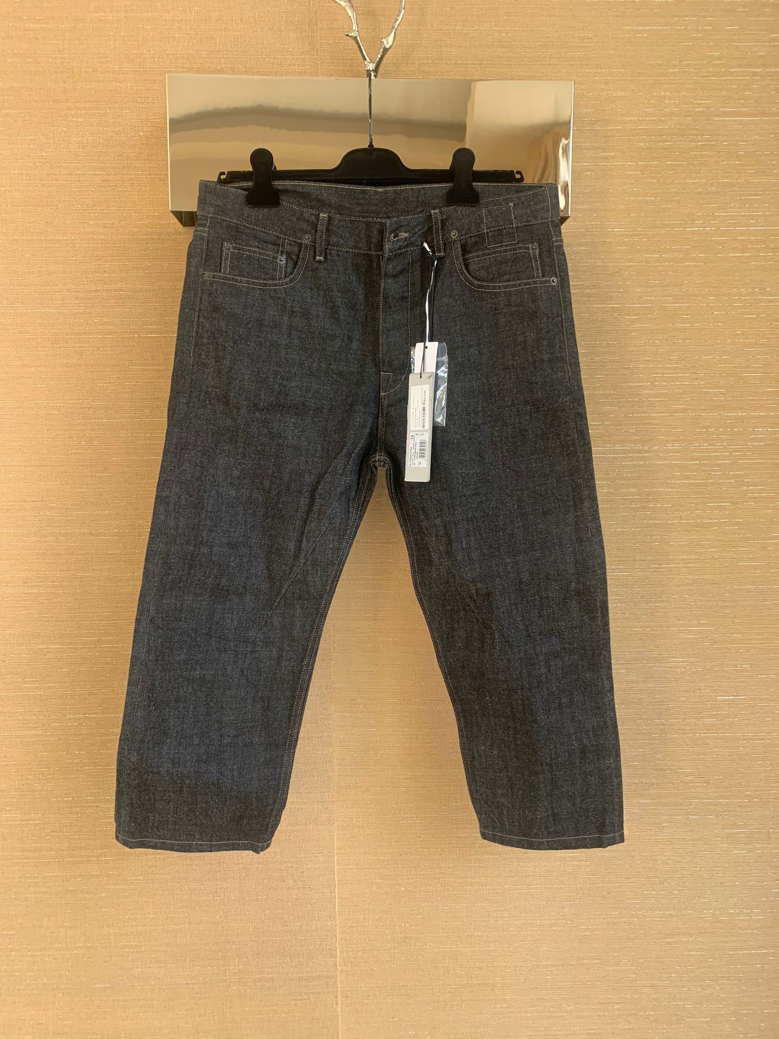 Rick Owens Drkshdw SS17 Torrance Cropped Denim in Unwashed Black Size US 34 / EU 50 - 1 Thumbnail