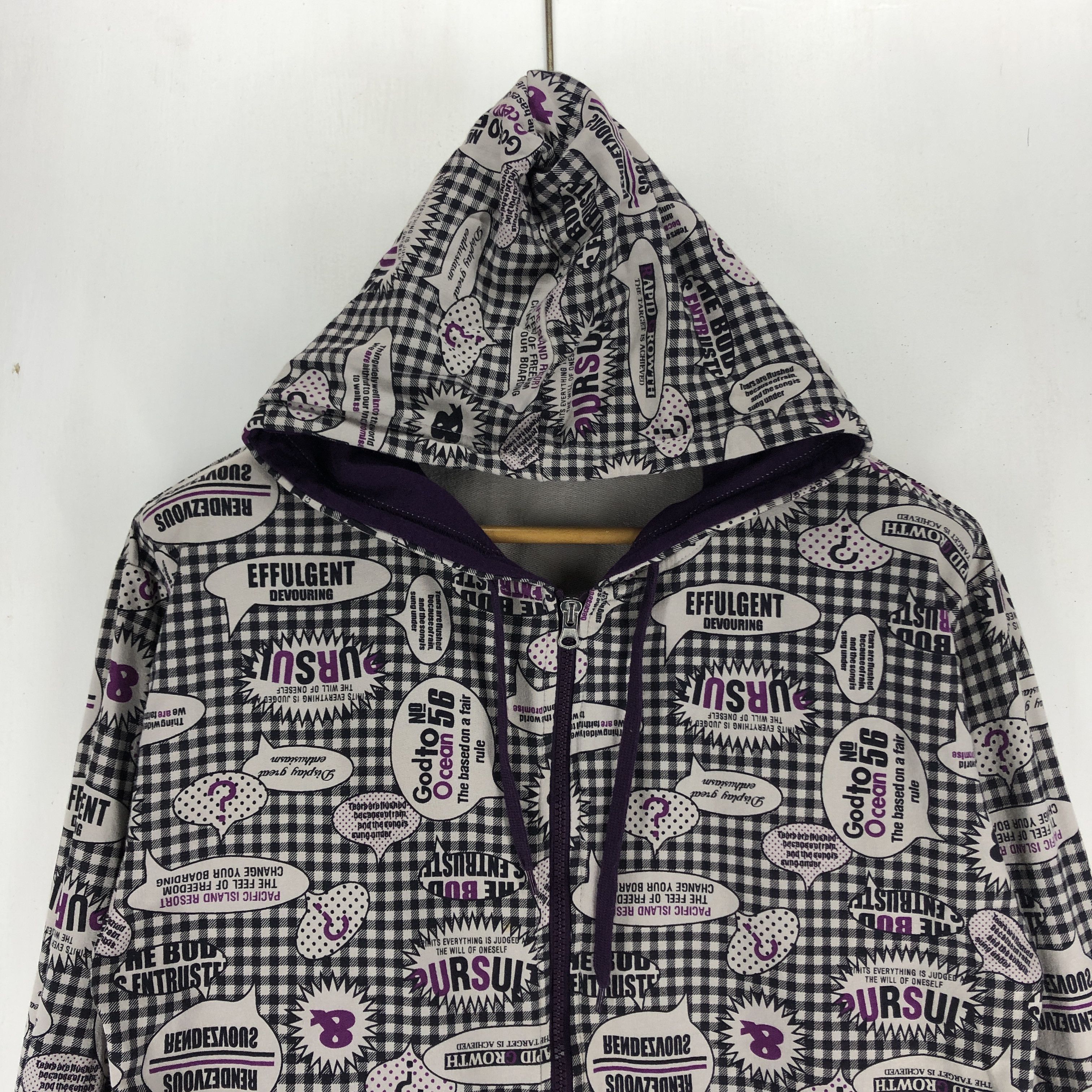 Japanese Brand EUROYAL Zipper Hoodie Full Print #2079-71 Size US S / EU 44-46 / 1 - 2 Thumbnail