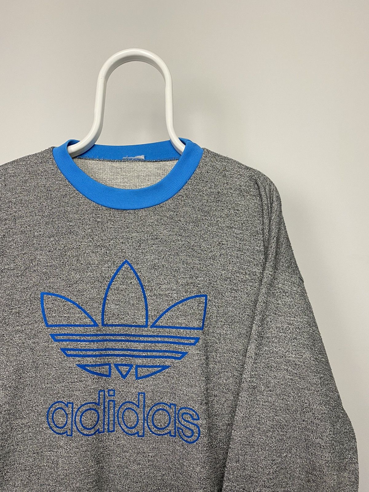 Adidas × Vintage Adidas vintage sweatshirt center logo sweatshirt grey blue Size US L / EU 52-54 / 3 - 2 Thumbnail