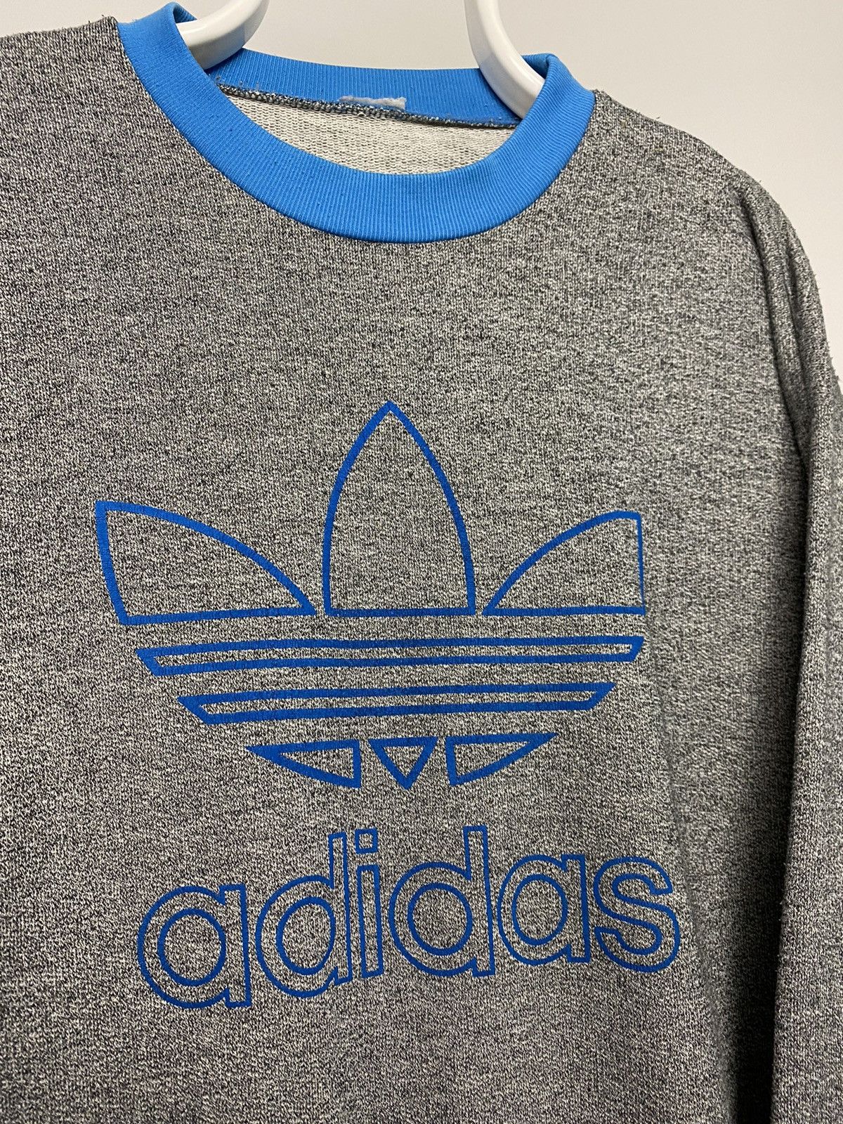 Adidas × Vintage Adidas vintage sweatshirt center logo sweatshirt grey blue Size US L / EU 52-54 / 3 - 3 Thumbnail