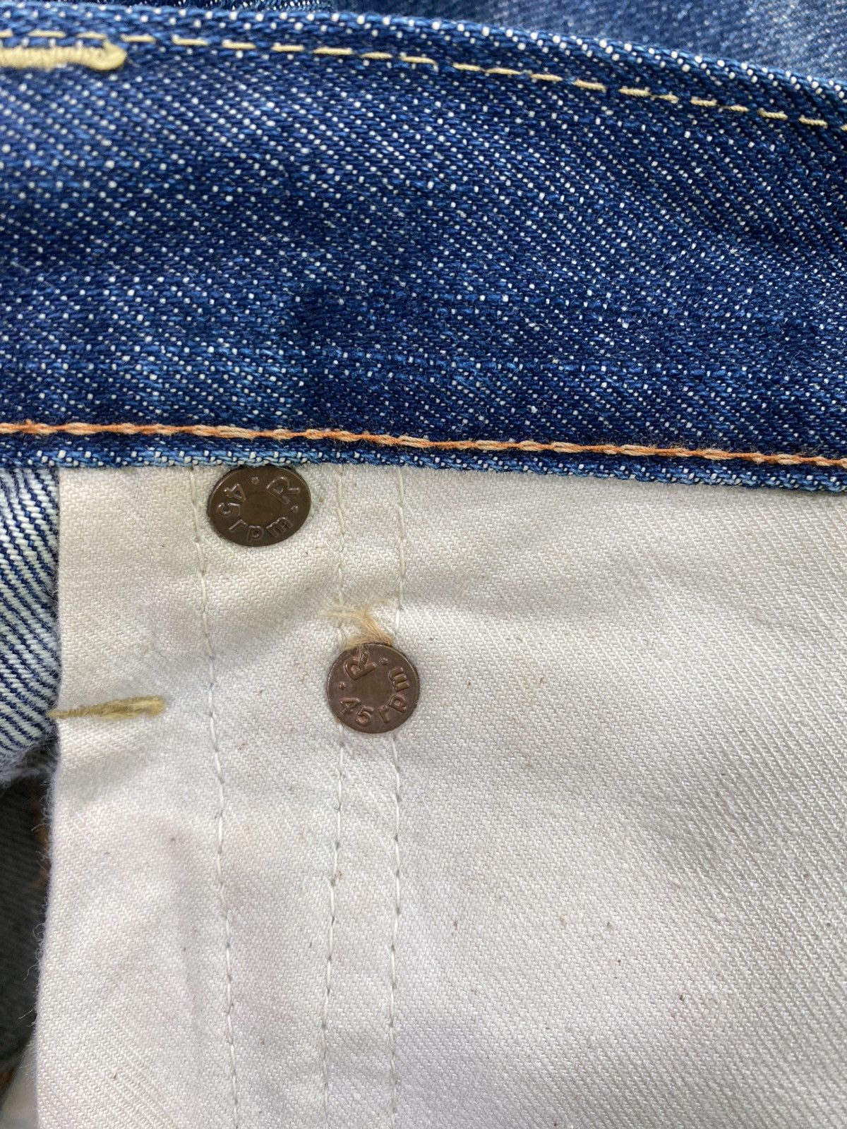 45rpm × Japanese Brand × Vintage Vintage 45rpm Denim Faded natural size 34 japanese brand Size US 34 / EU 50 - 15 Thumbnail