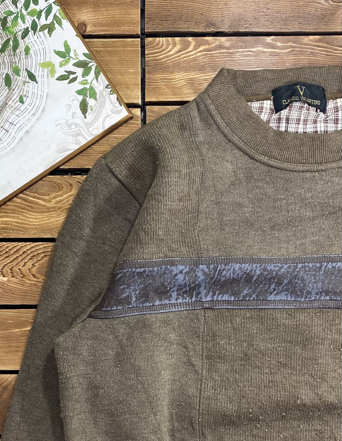 Japanese Brand × Valentino × Vintage Vintage Claudio Valentino Sweatshirt Small Logo Stripes L Size US L / EU 52-54 / 3 - 6 Thumbnail