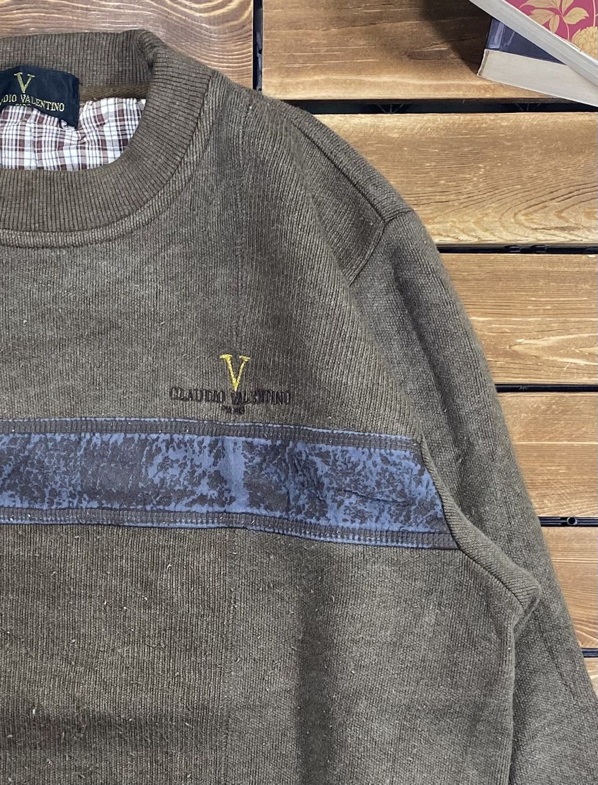 Japanese Brand × Valentino × Vintage Vintage Claudio Valentino Sweatshirt Small Logo Stripes L Size US L / EU 52-54 / 3 - 5 Thumbnail