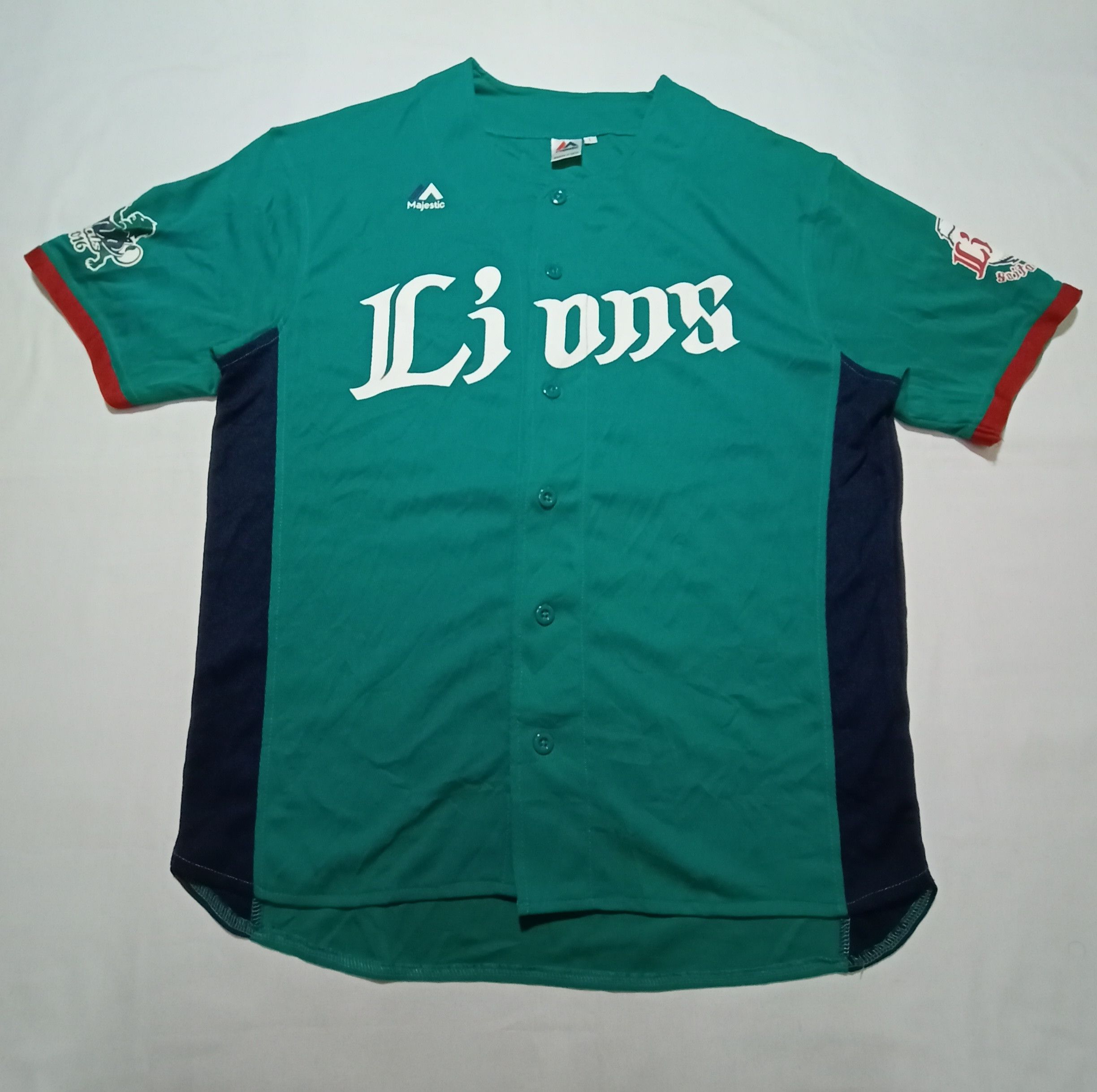 image of Majestic x Sports Specialties Lions Saitama Seibu Npb Japan Baseball Jersey in Turqouise (Size Larg