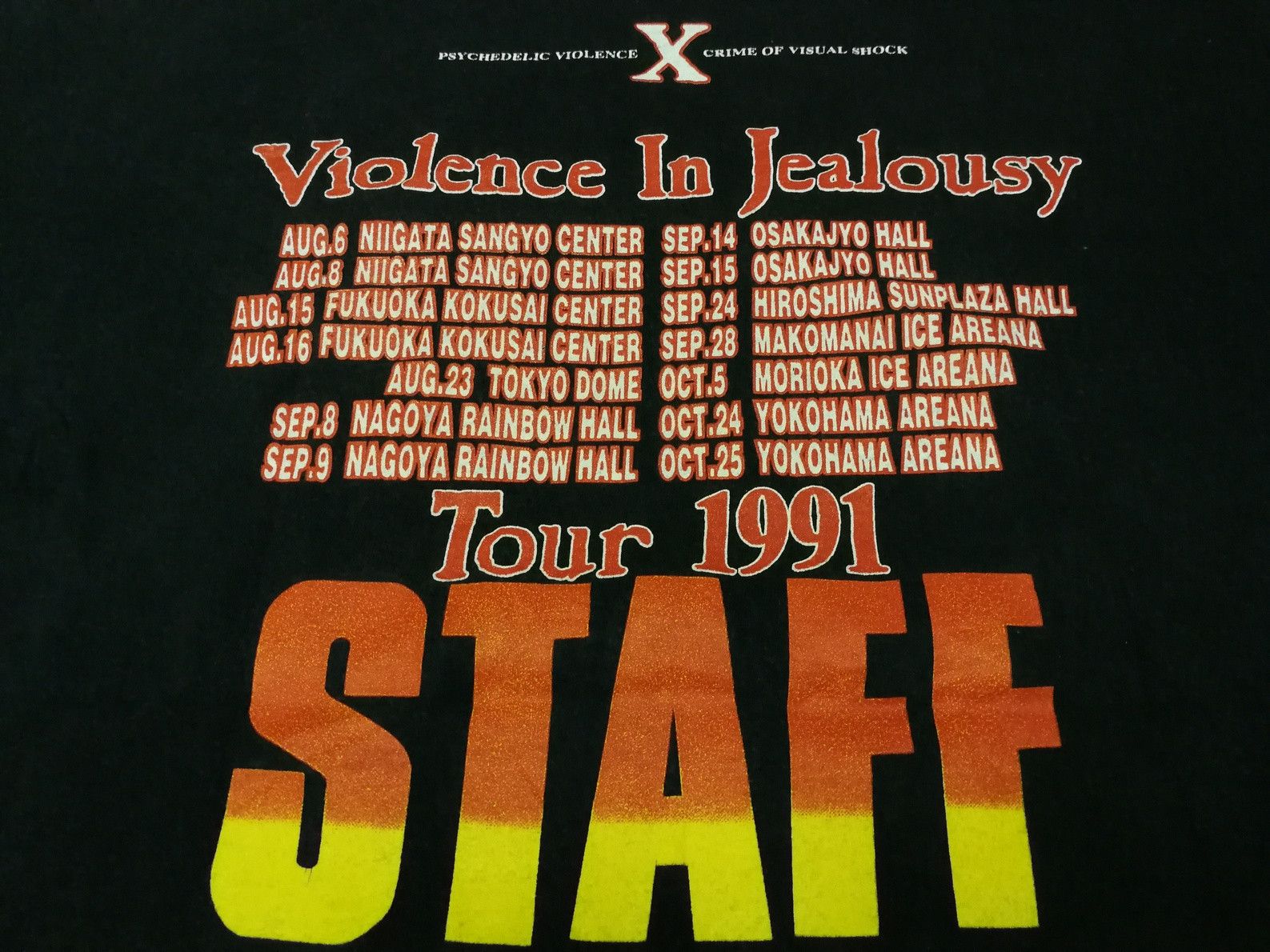 Band Tees Vintage 90s 1991 X-JAPAN VIOLENCE IN JEALOUSY Tour Tee Size US L / EU 52-54 / 3 - 2 Thumbnail