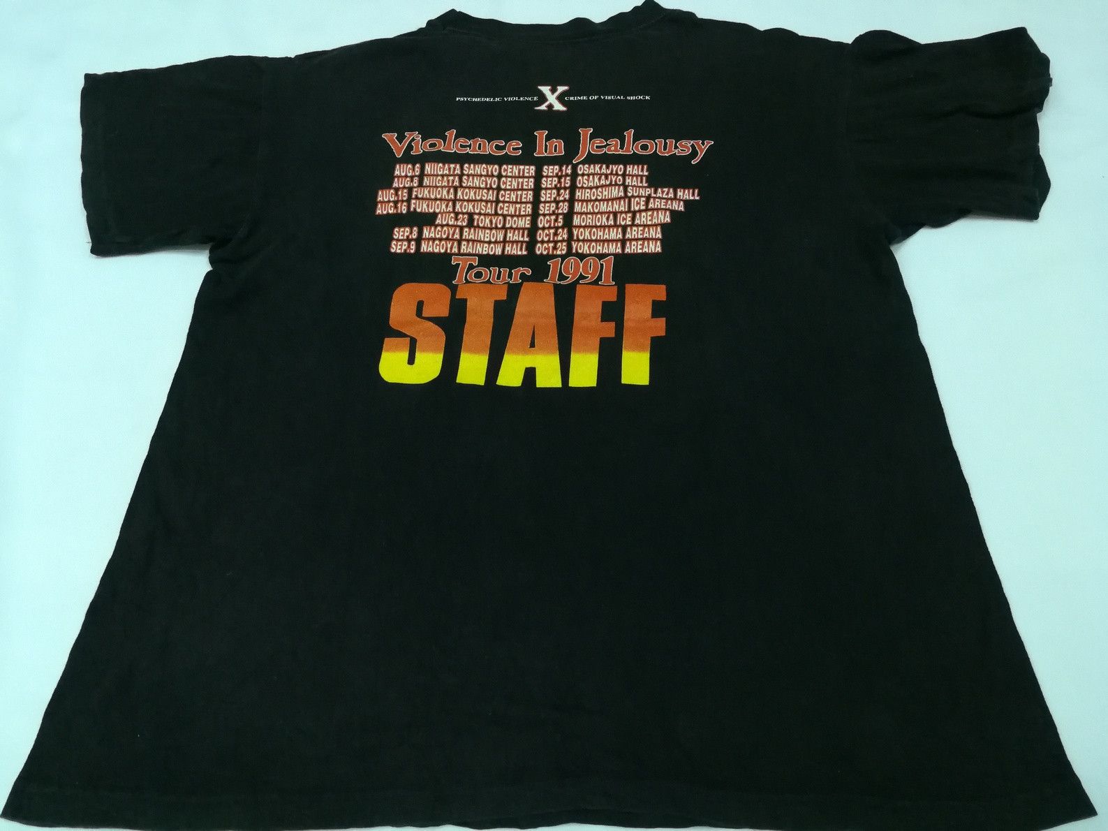 Band Tees Vintage 90s 1991 X-JAPAN VIOLENCE IN JEALOUSY Tour Tee Size US L / EU 52-54 / 3 - 6 Thumbnail