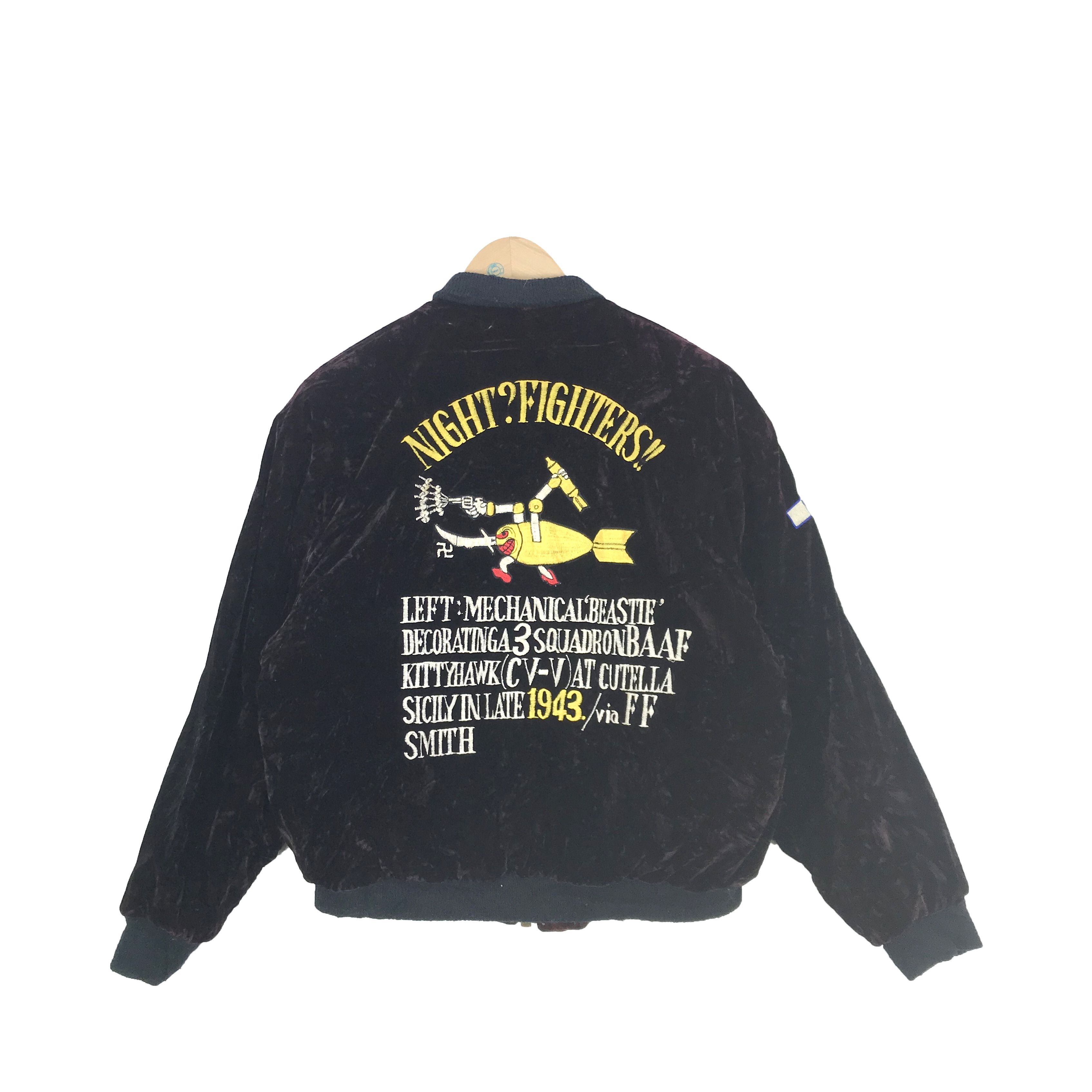 Japanese Brand Vintage Military Velvet Burgandy Reversible Bomber Jacket Size US L / EU 52-54 / 3 - 3 Thumbnail